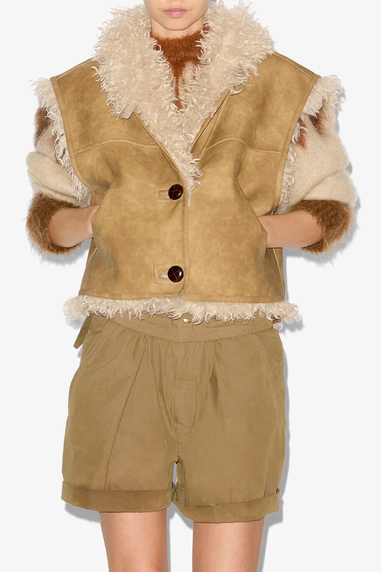Clara Faux Shearling Sheepskin Vest