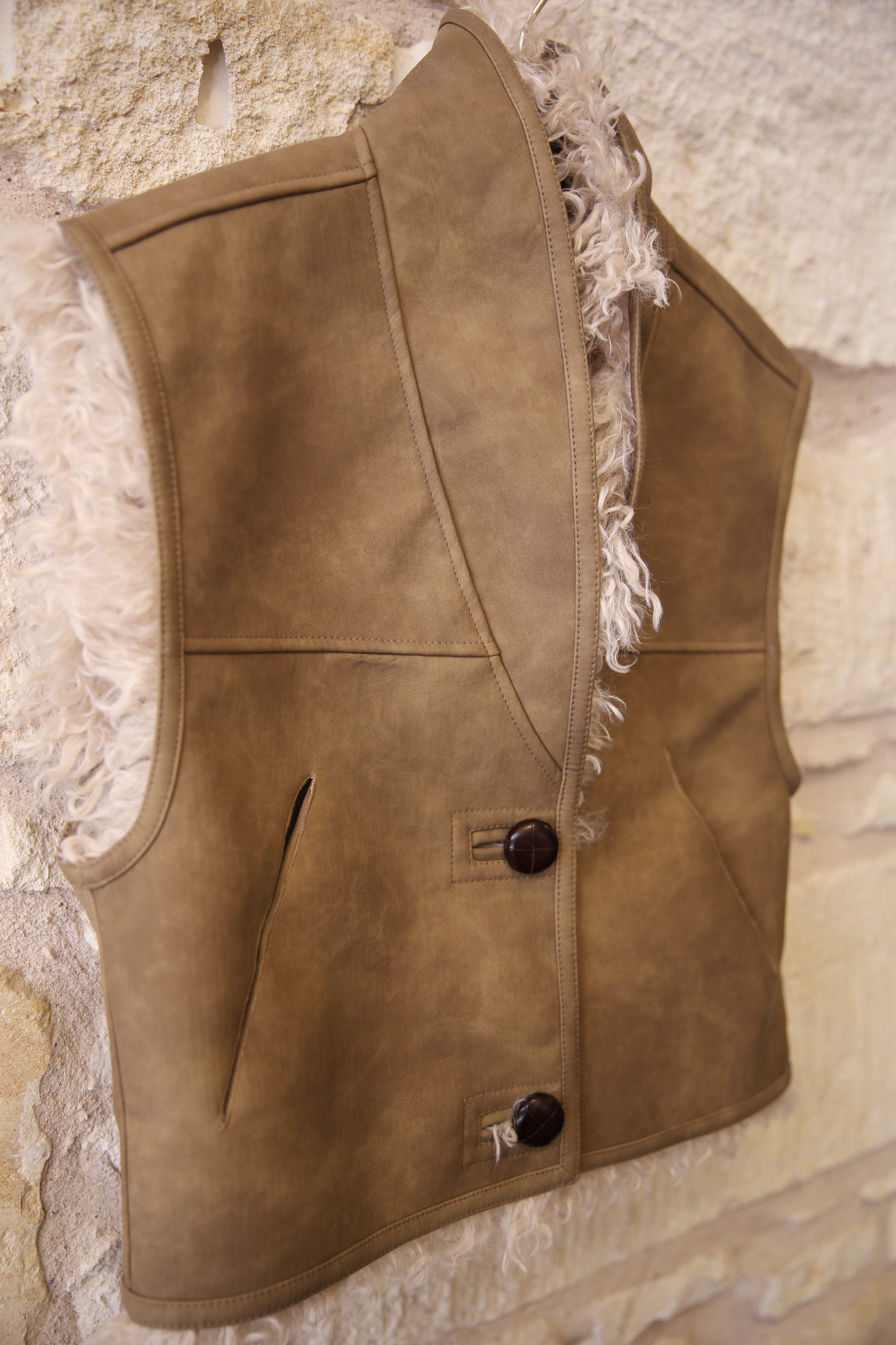 Clara Faux Shearling Sheepskin Vest