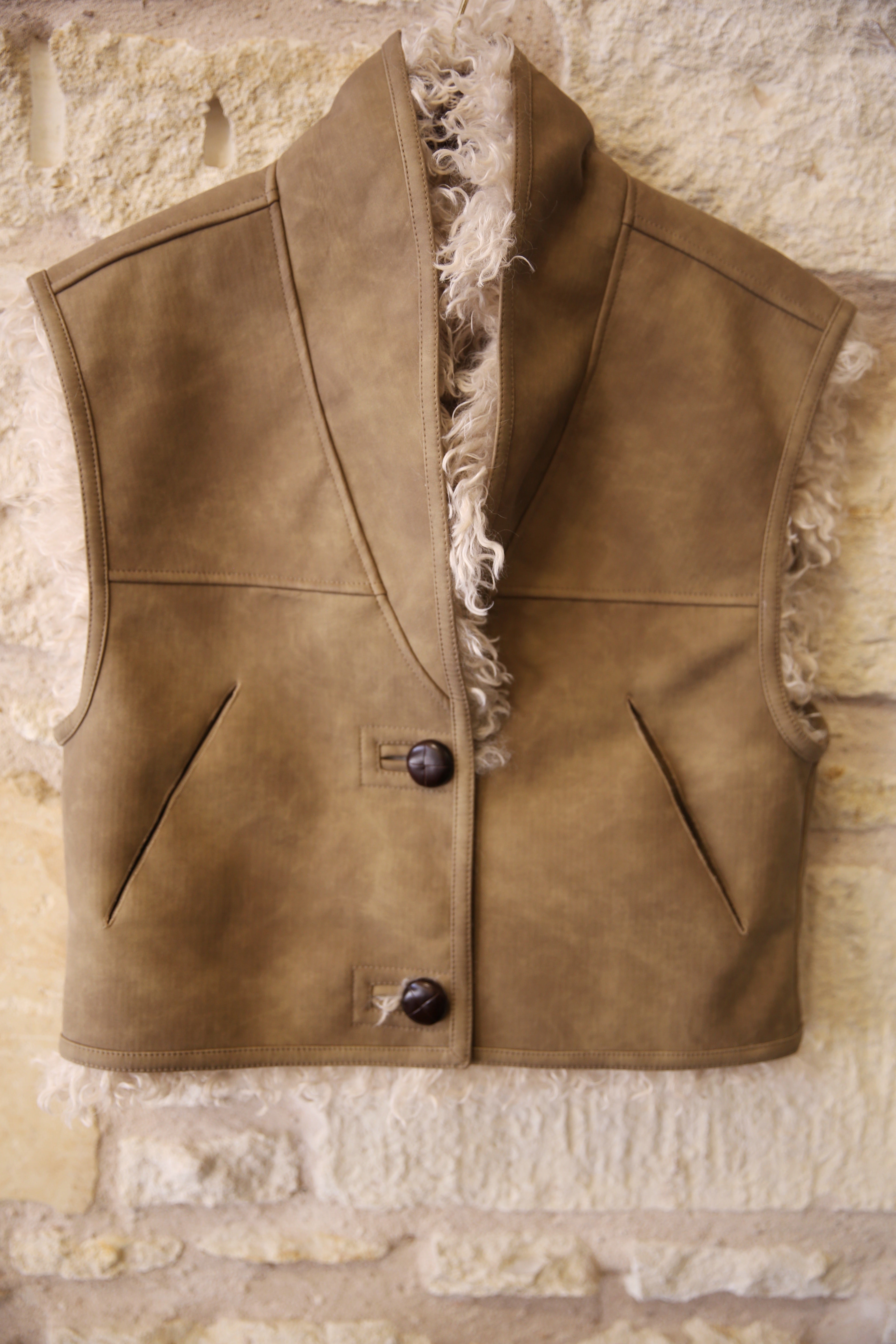 Clara Faux Shearling Sheepskin Vest