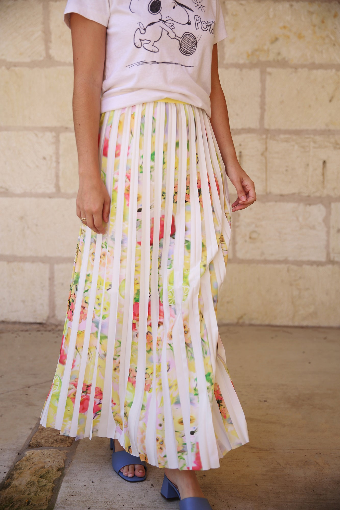 Blurry Lemons Pleated Skirt