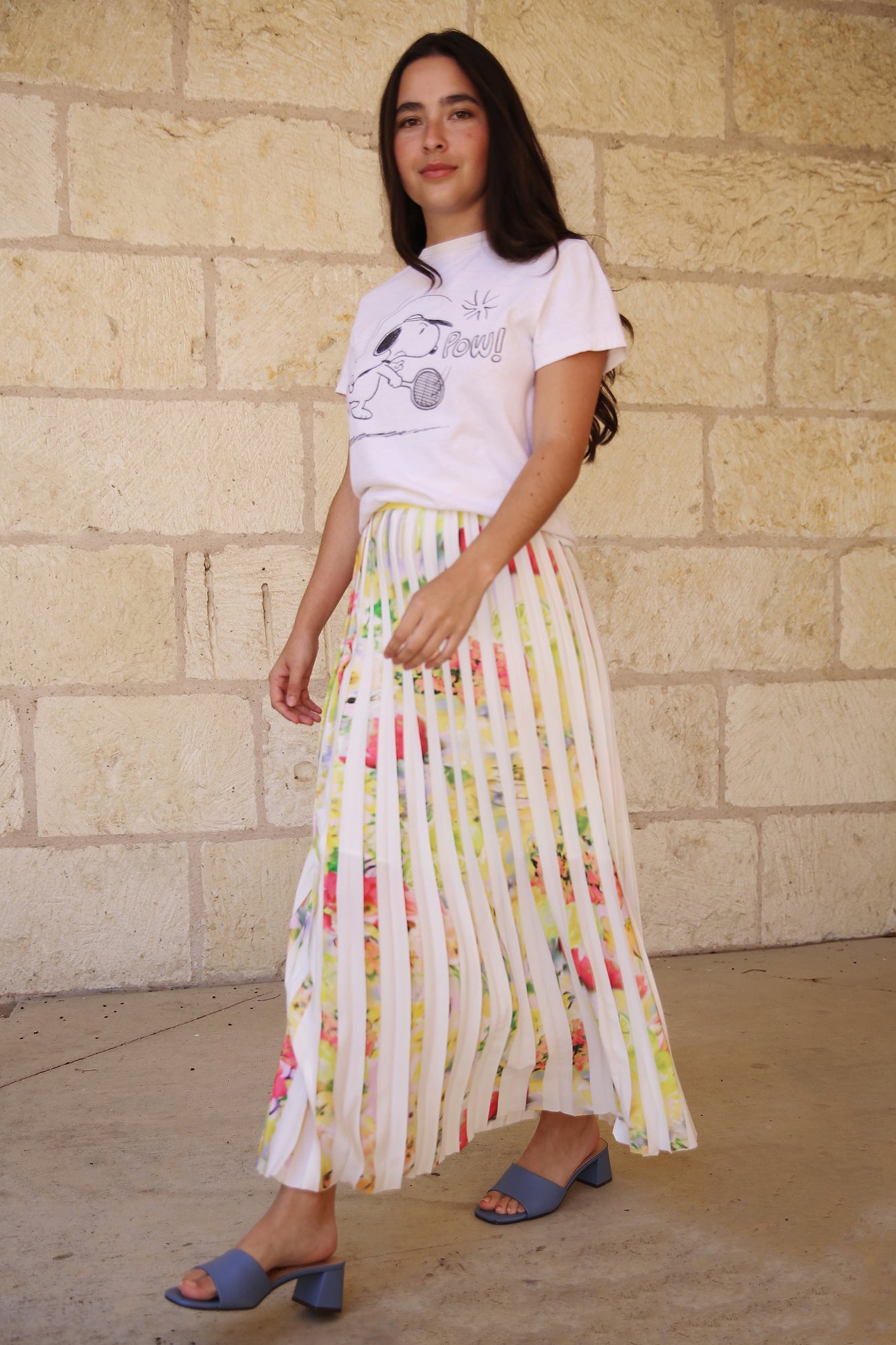 Blurry Lemons Pleated Skirt