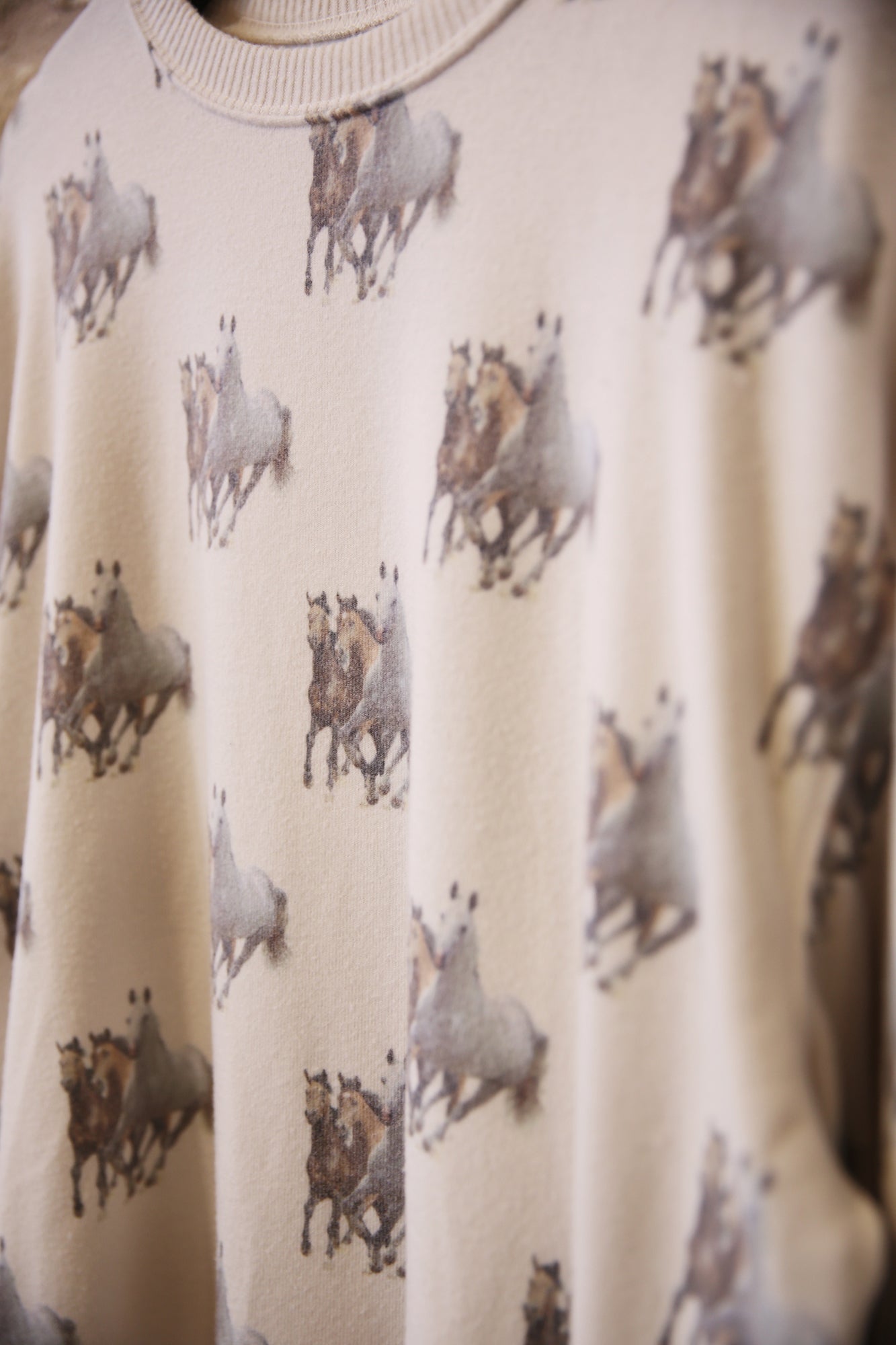 Cozy Oversized Top 3 Horses Bone