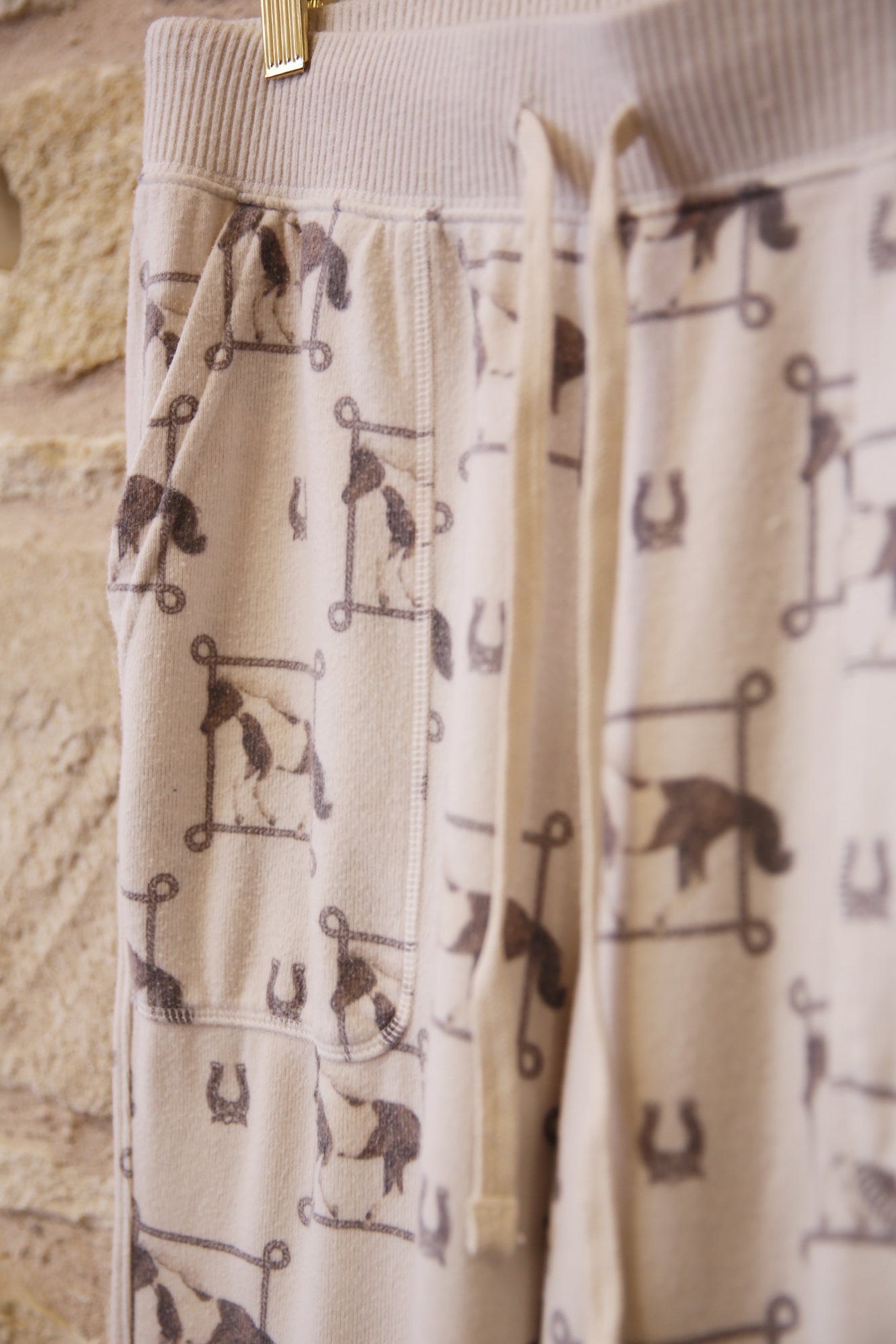 Cozy Pocket Pants Lasso Horse Almond Milk