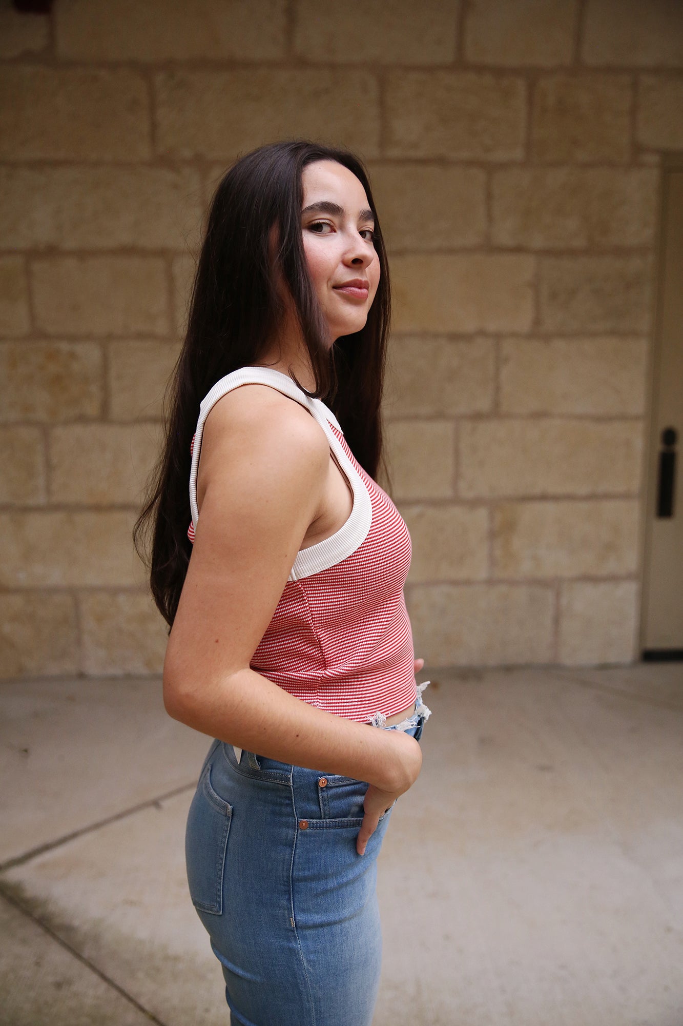 Cropped Racer Tank Top Arabiata
