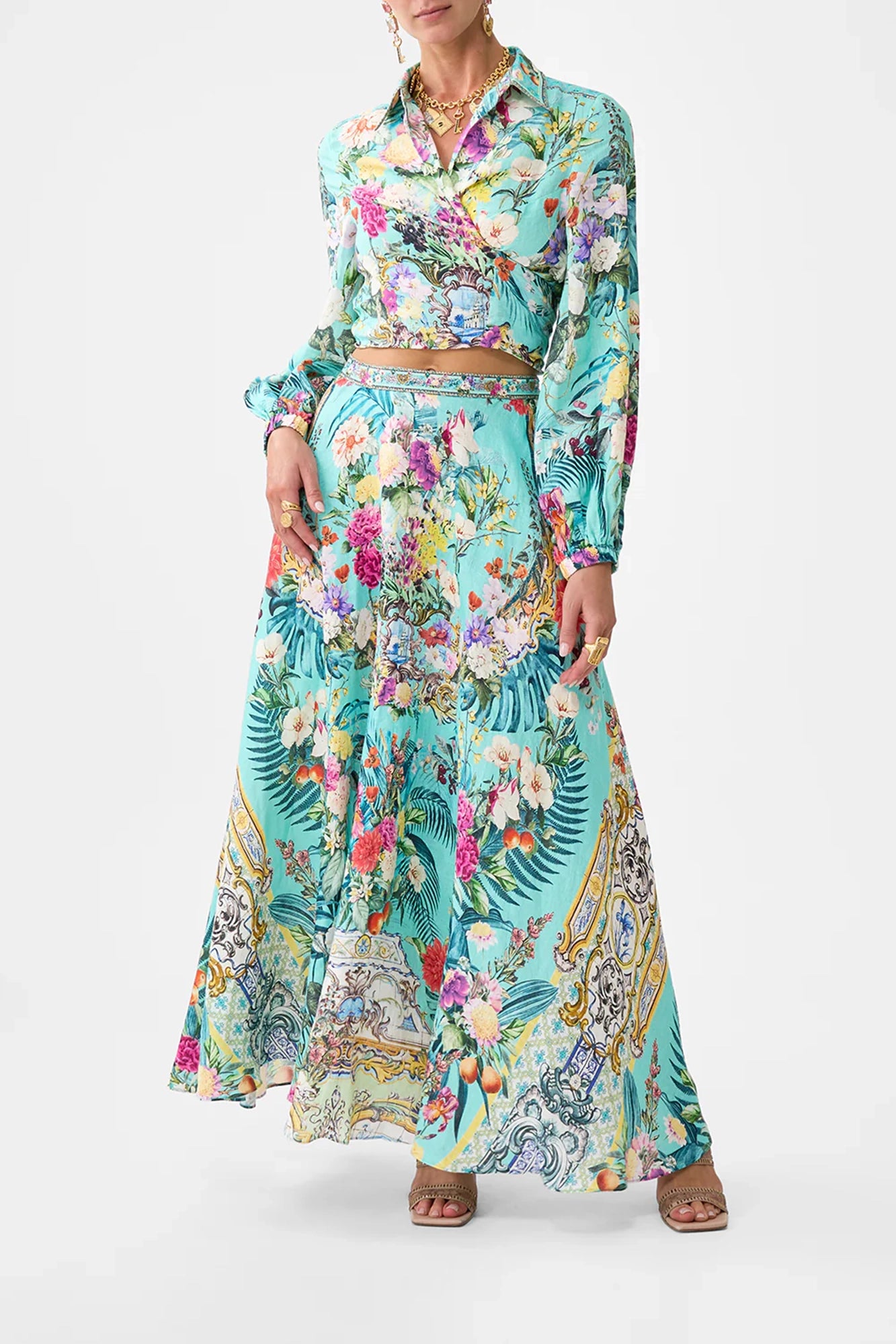 Cropped Wrap Shirt Gardens Of Queluz Small