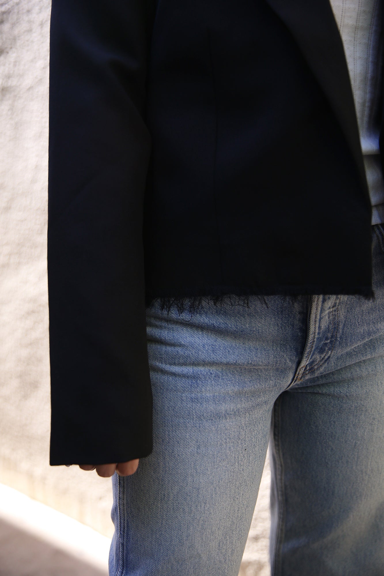 Cutoff Boyfriend Blazer Black