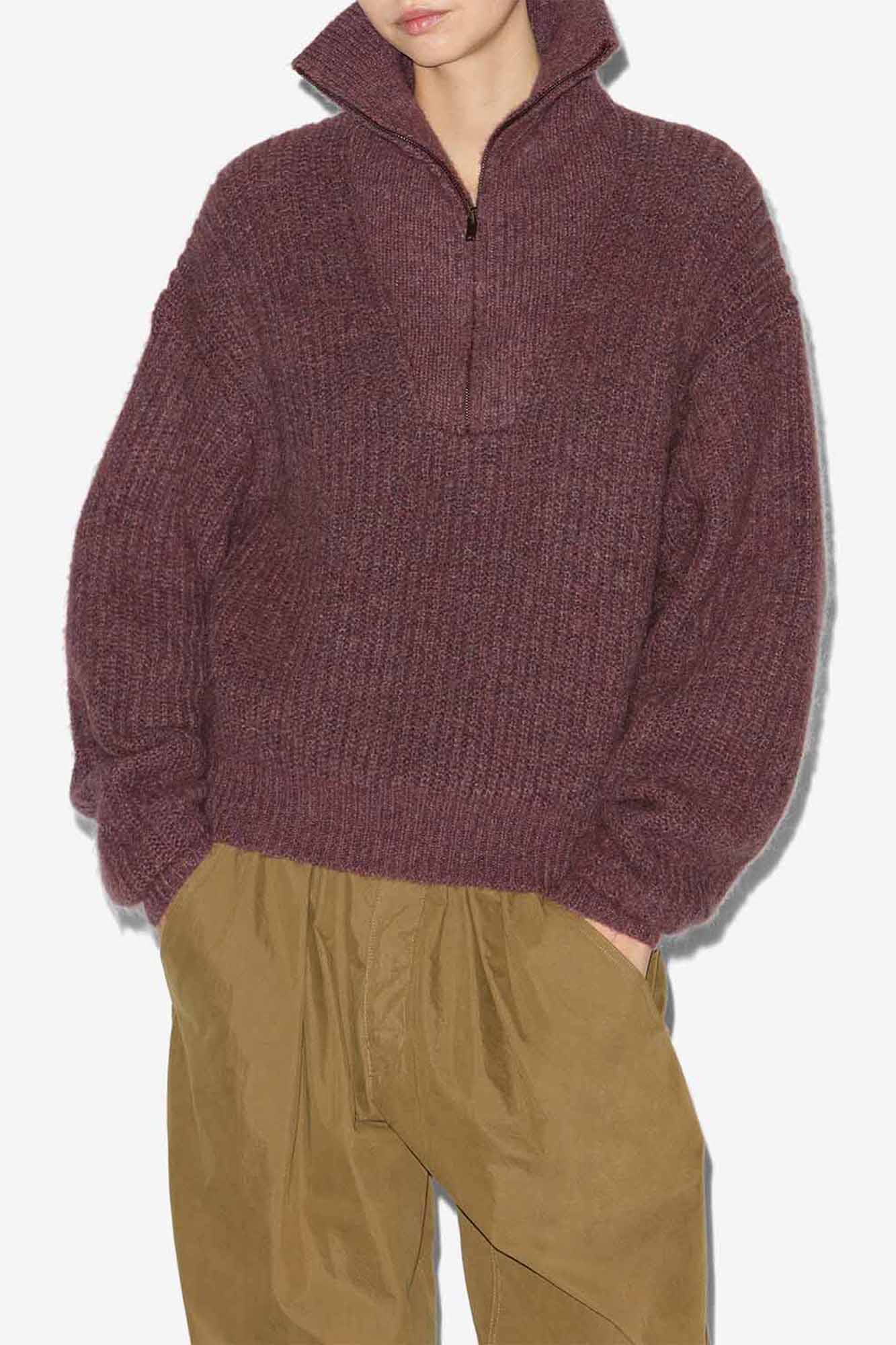 Danita Zip-Up Collar Knit Sweater