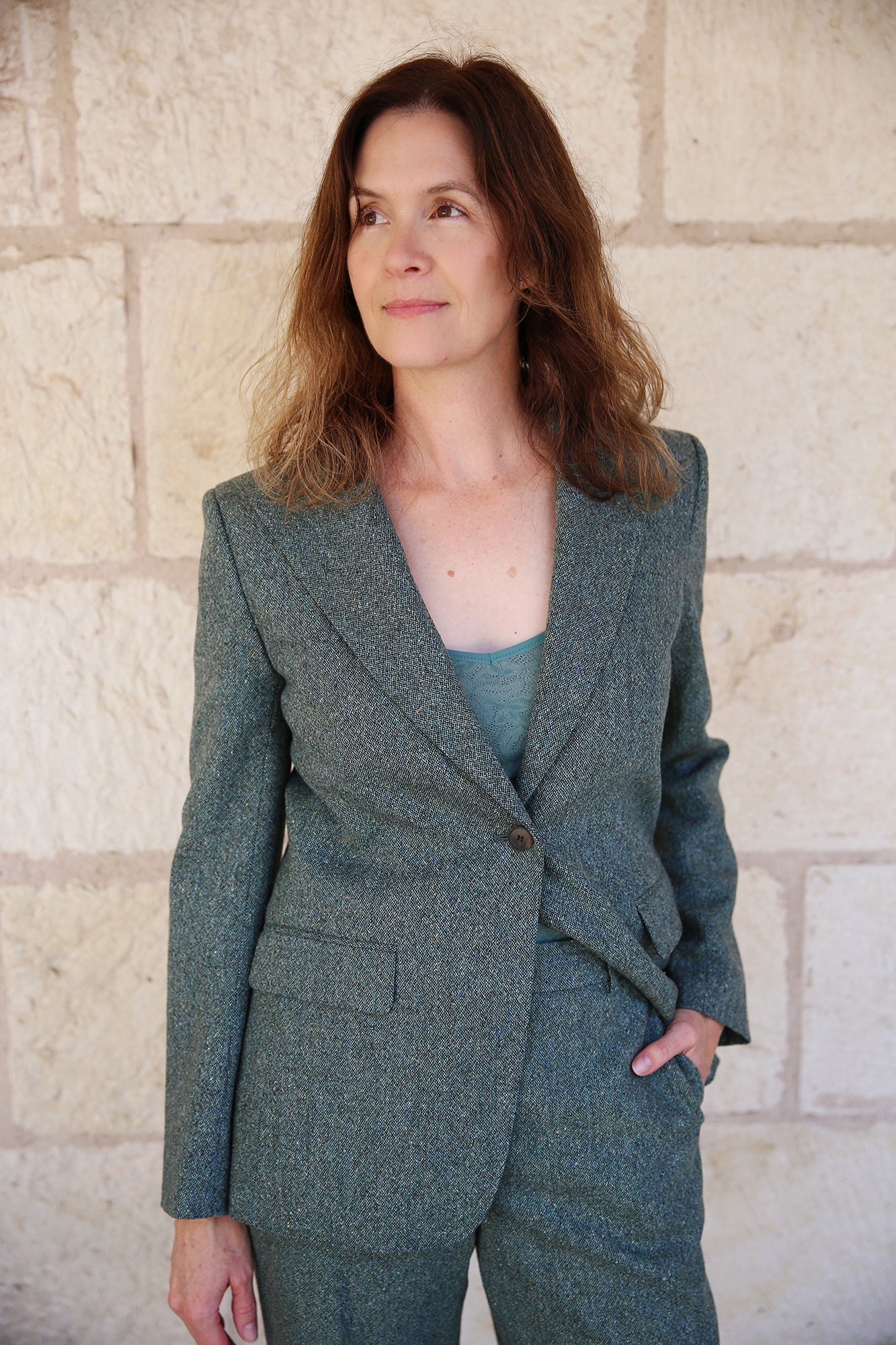 Donegal Tweed Peak Lapel Blazer Ivy Vine Multi