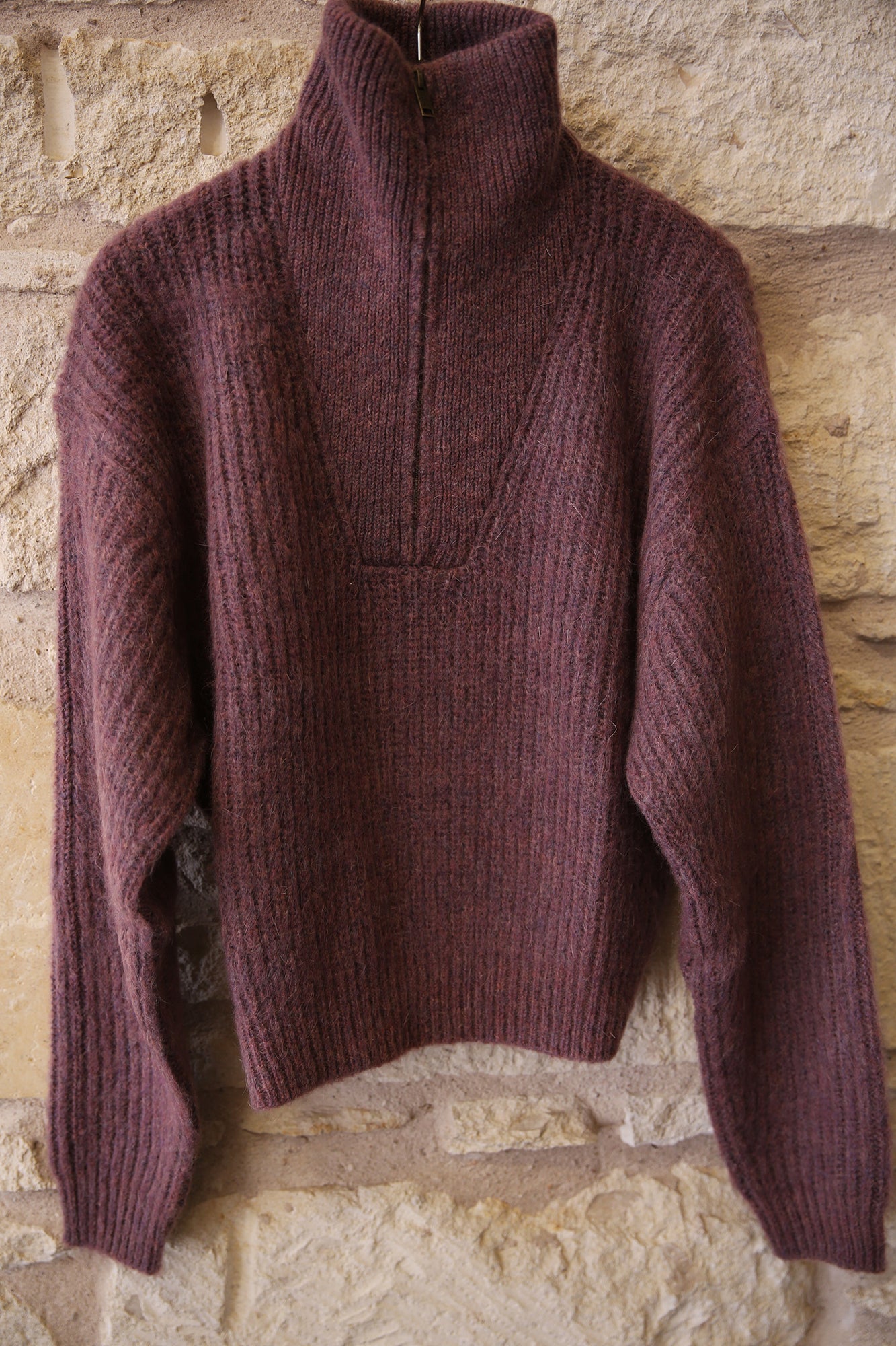 Danita Zip-Up Collar Knit Sweater