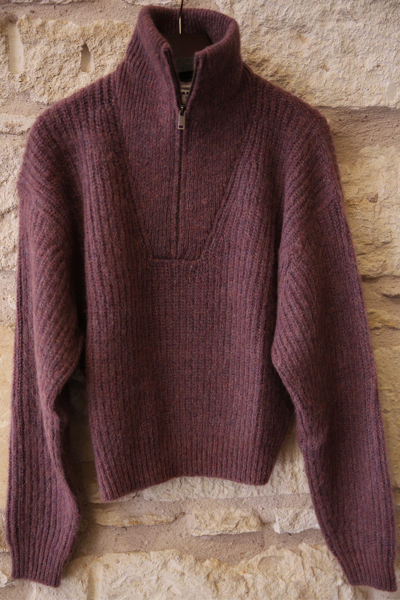 Danita Zip-Up Collar Knit Sweater
