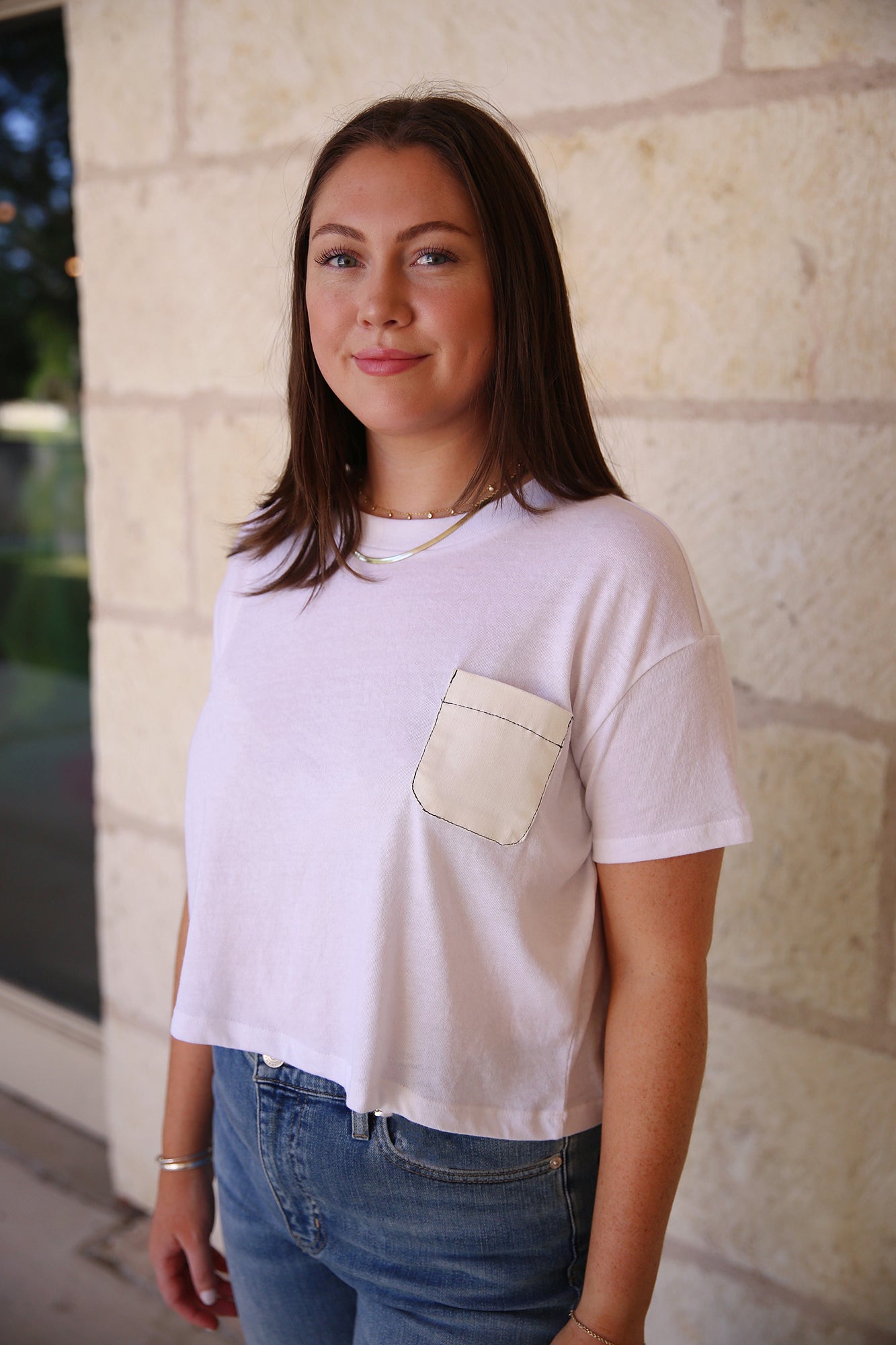 Dannie T-Shirt White/Corduroy