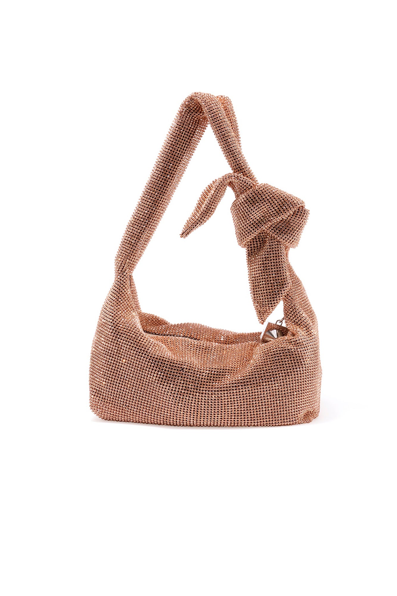 Waverly Crystal Mesh Mini Hobo Peach