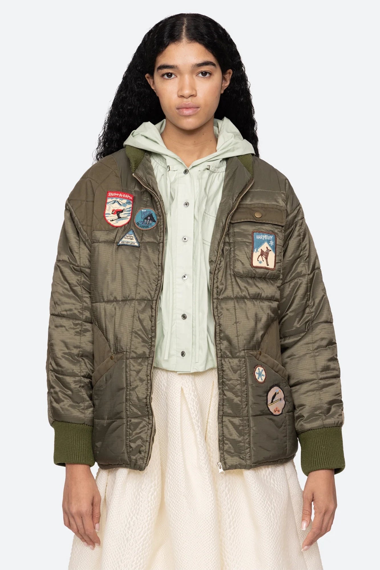 Eira Quilted Patched Puffer Jacket