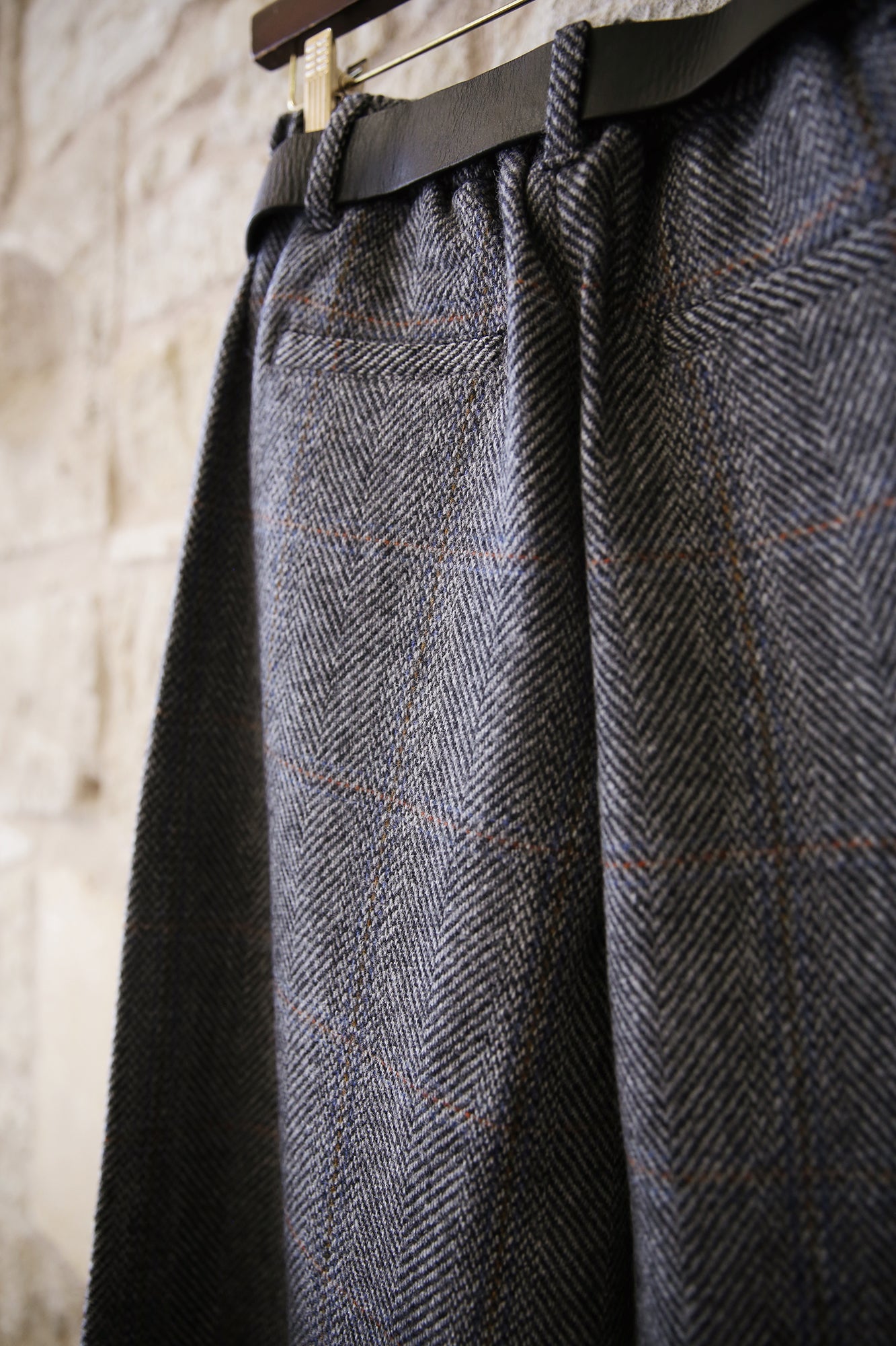 Eleni Denim Combo Pants w/ Leather Belt