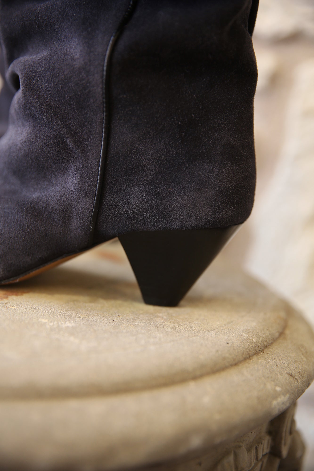 Elita Draped Sued Calfskin Leather Boots