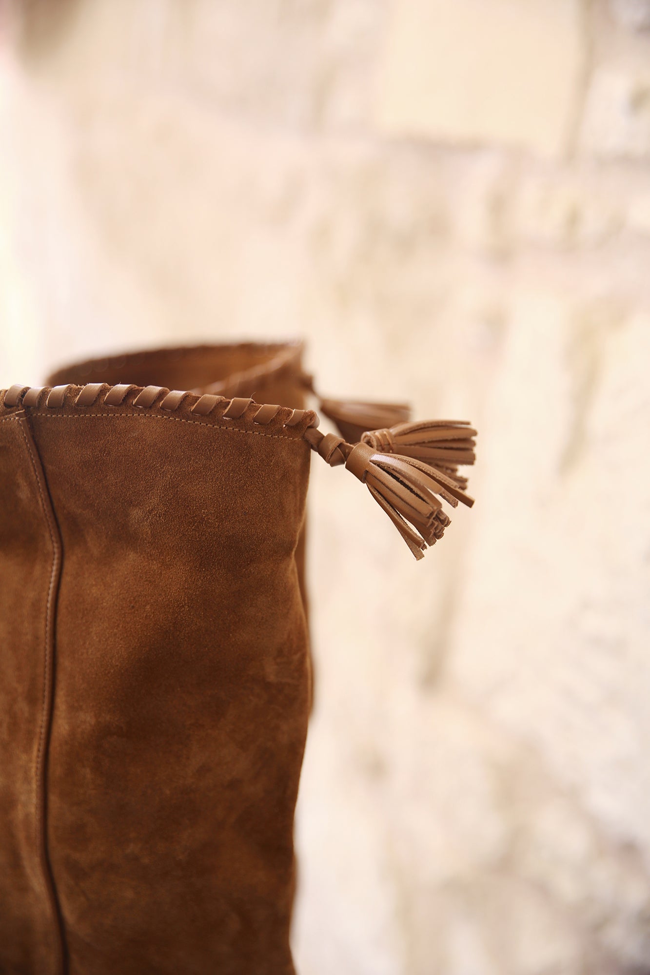 Elita Draped Sued Calfskin Leather Boots