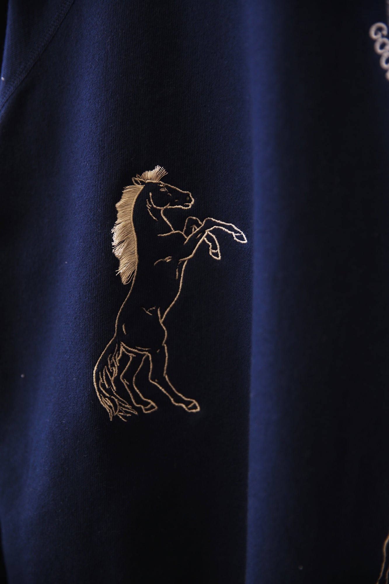 Embroidered Favorite Sweatshirt Indigo Horses