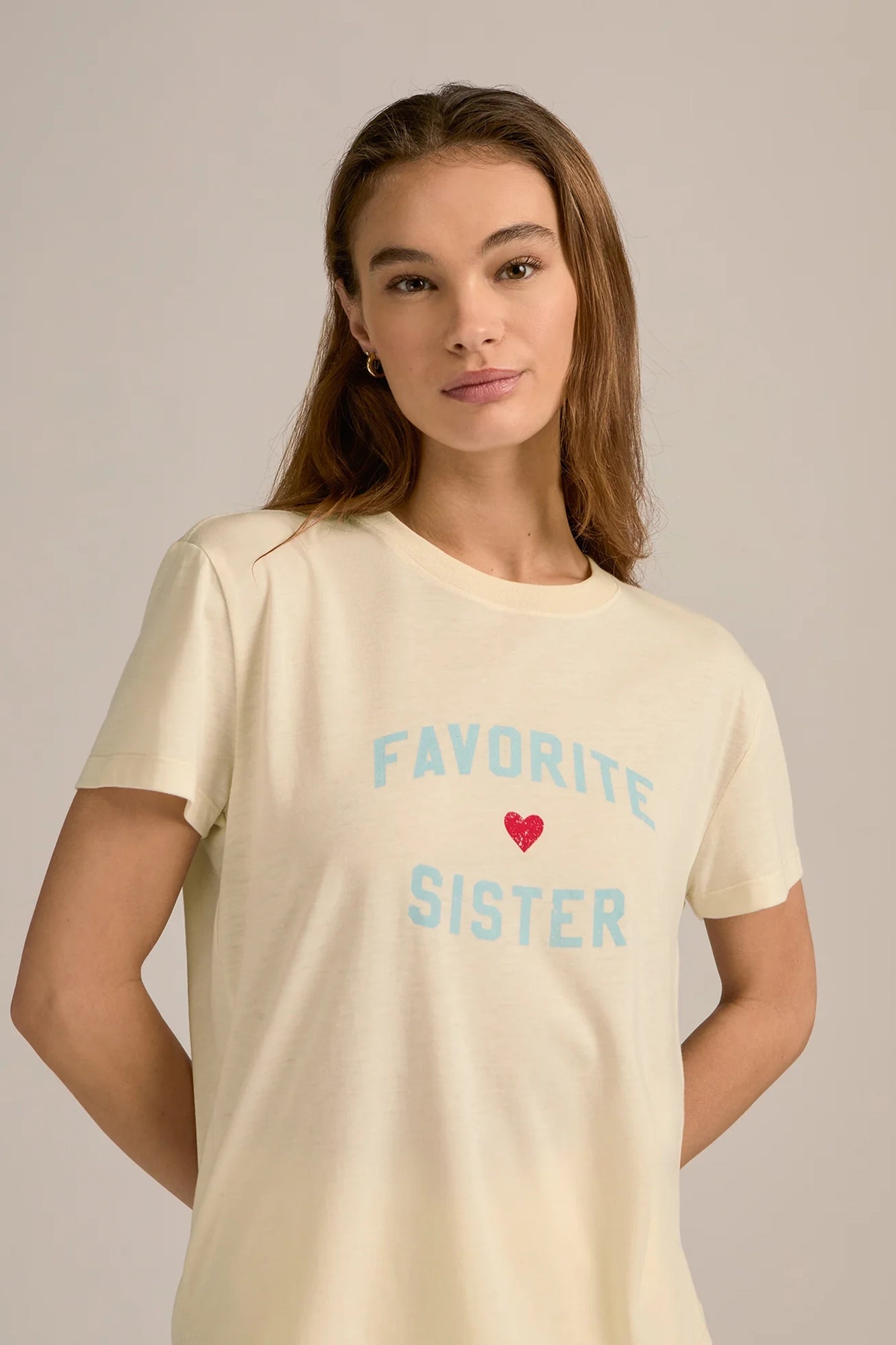Favorite Sister Tee Gardenia w/Baby Blue
