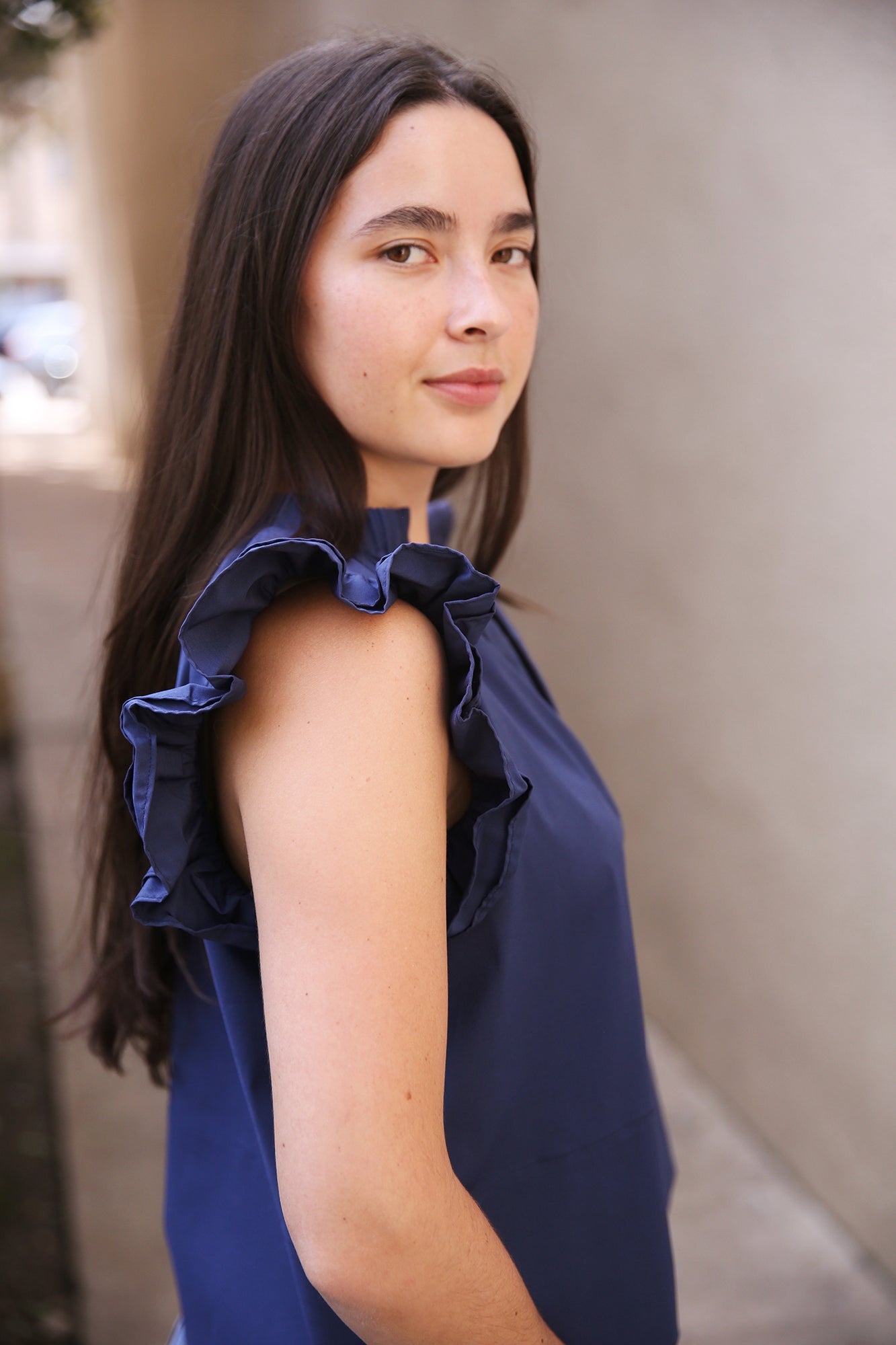 Remy Top Solid Silky Poplin