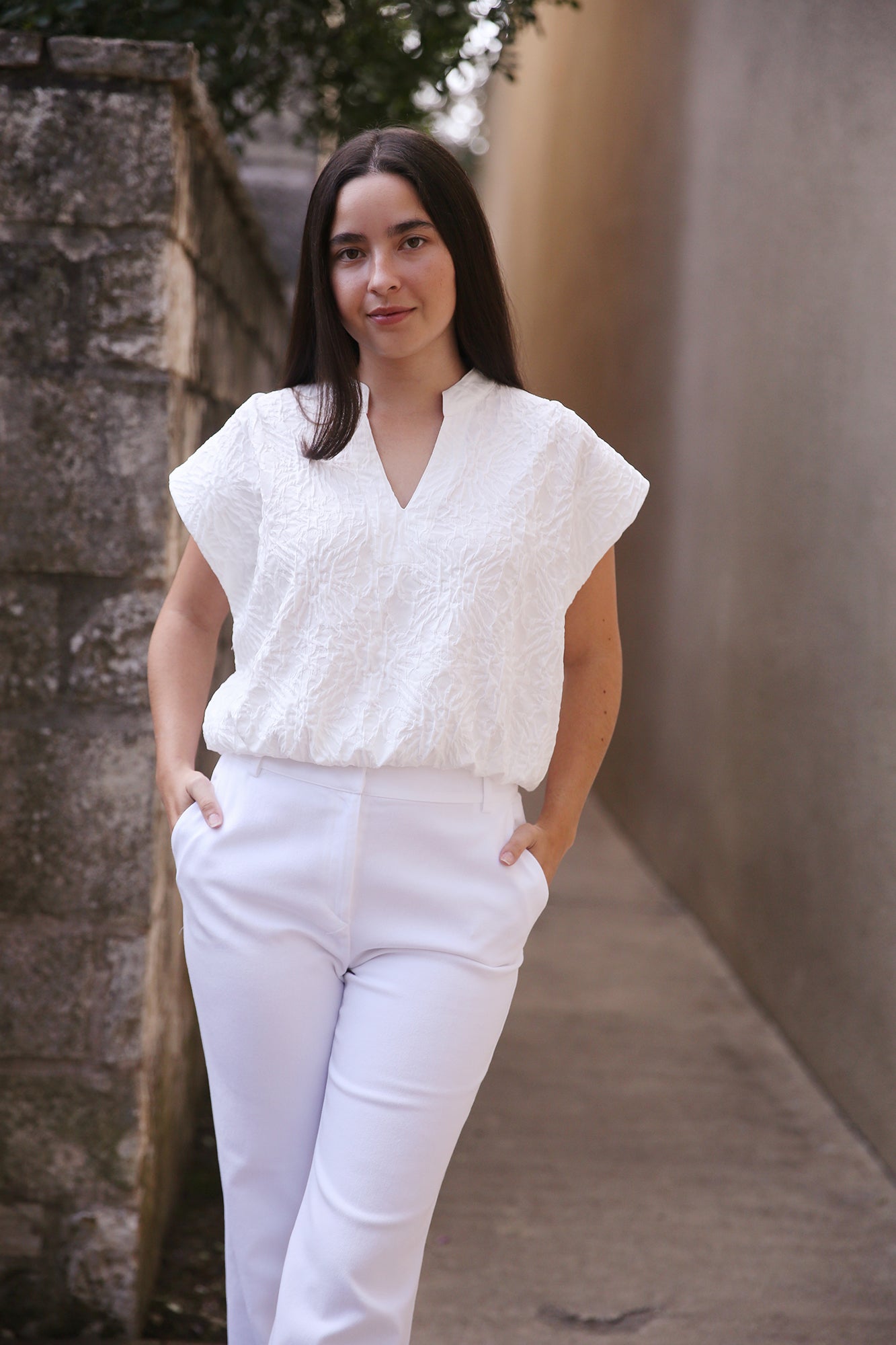 Pearl Popover Textured Jacquard
