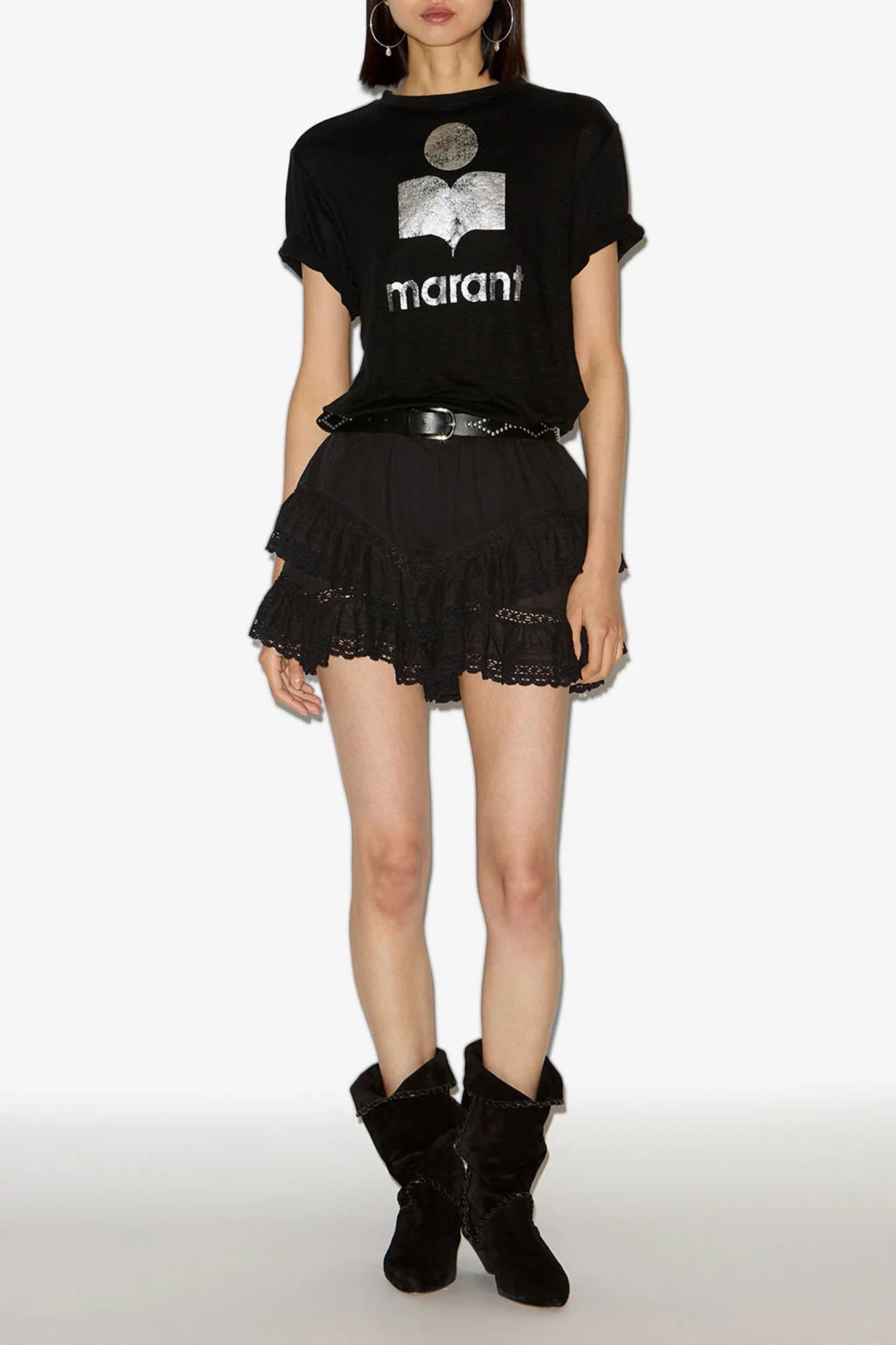 Geana Frilly Cotton And Lace Shorts
