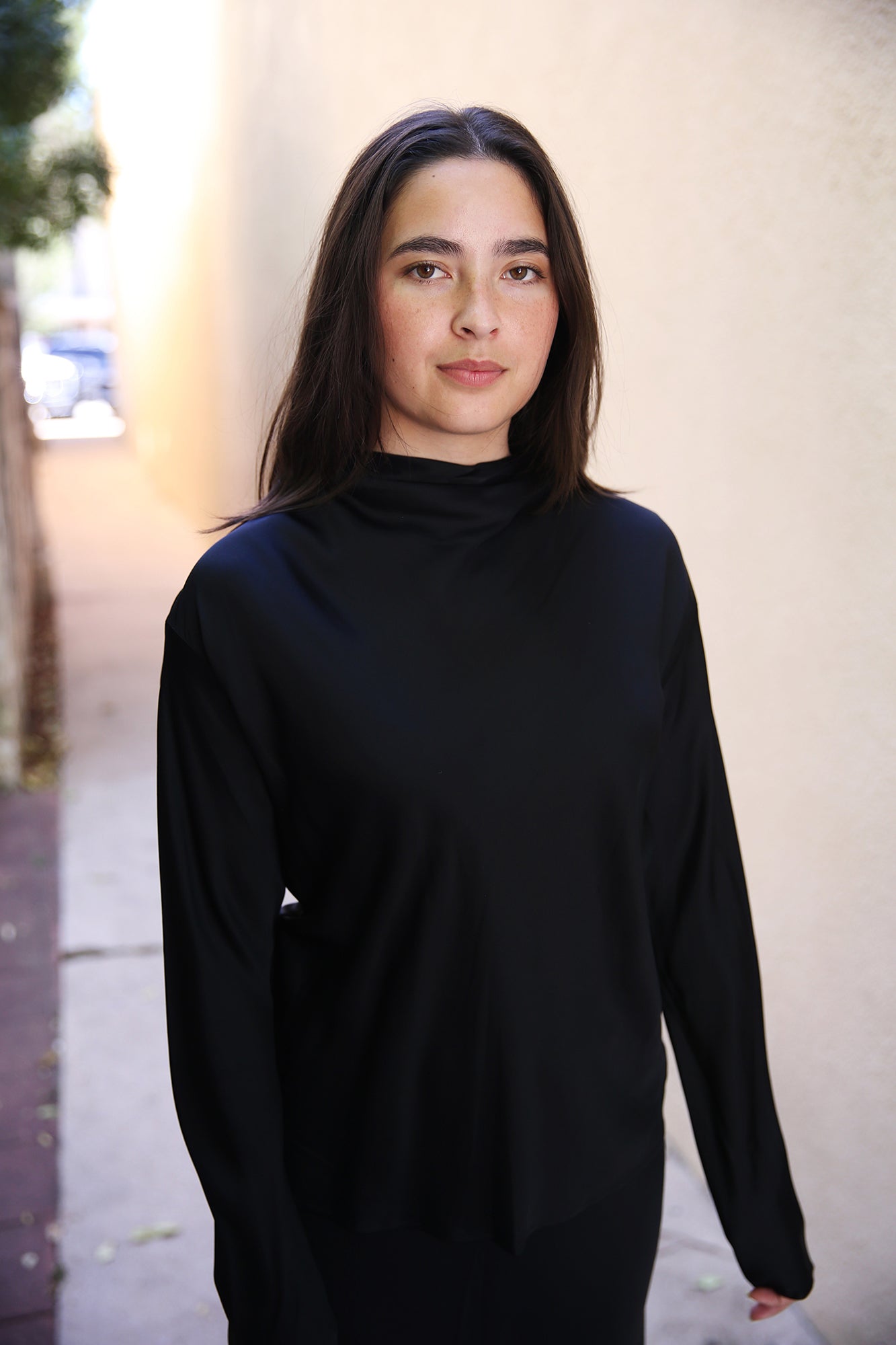 Georgia Satin Top Black