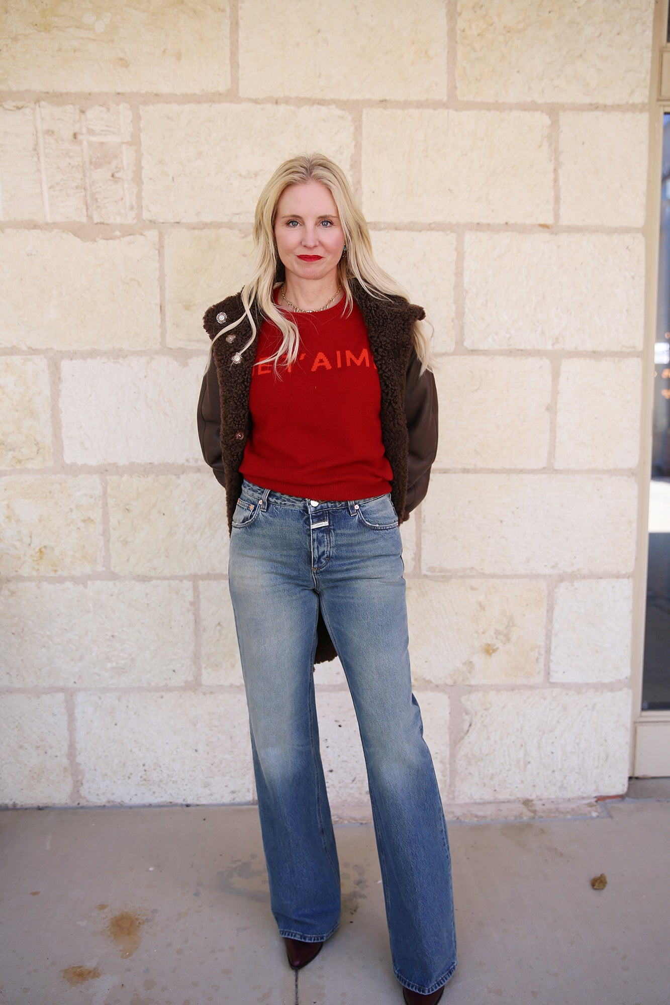Gillan Wide Jeans Mid Blue Length 32