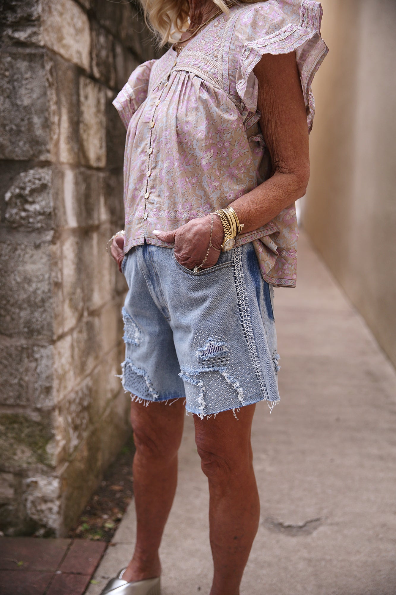 Gisela Print Flutter Sleeve Top