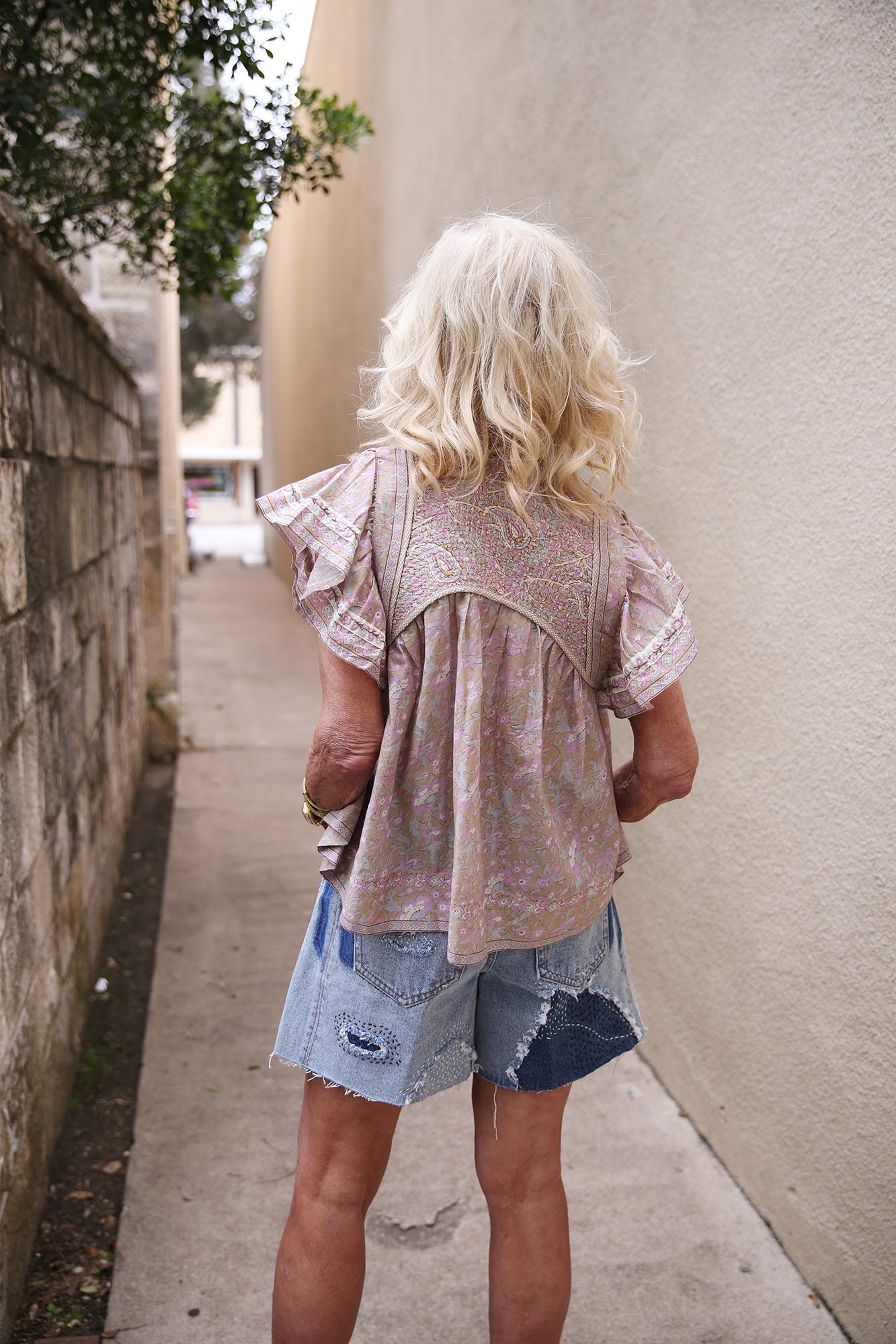 Gisela Print Flutter Sleeve Top