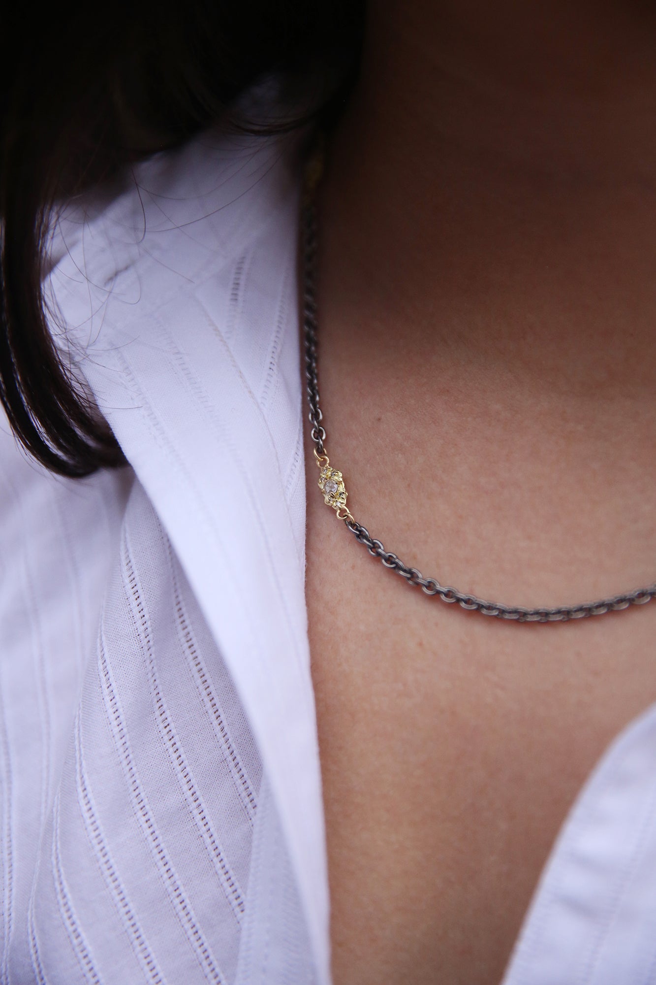 Gold Scroll Link Necklace