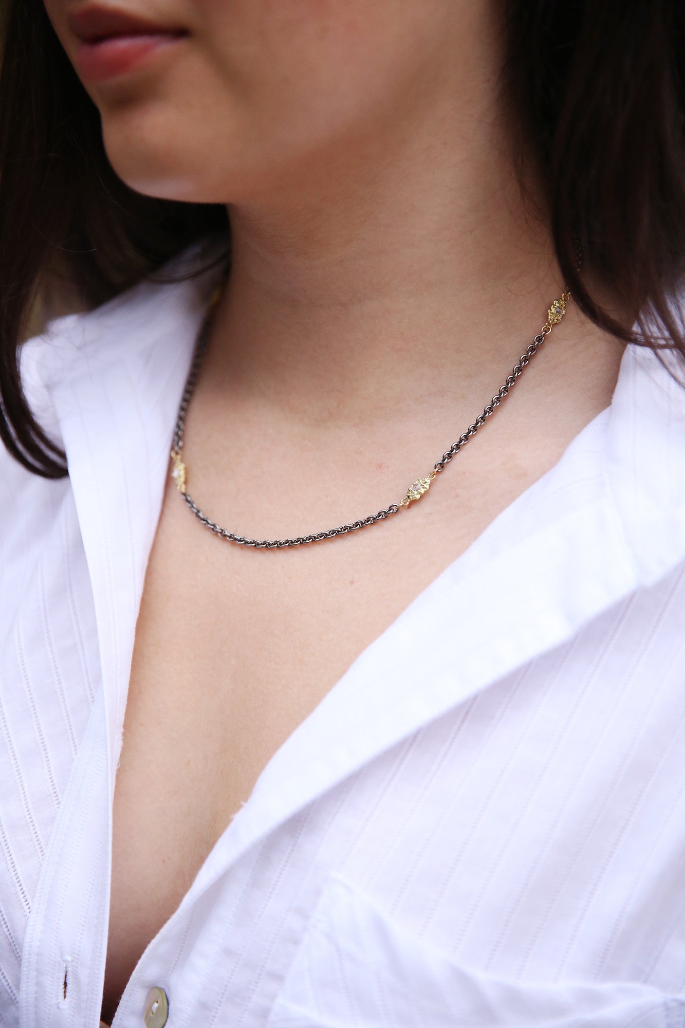 Gold Scroll Link Necklace