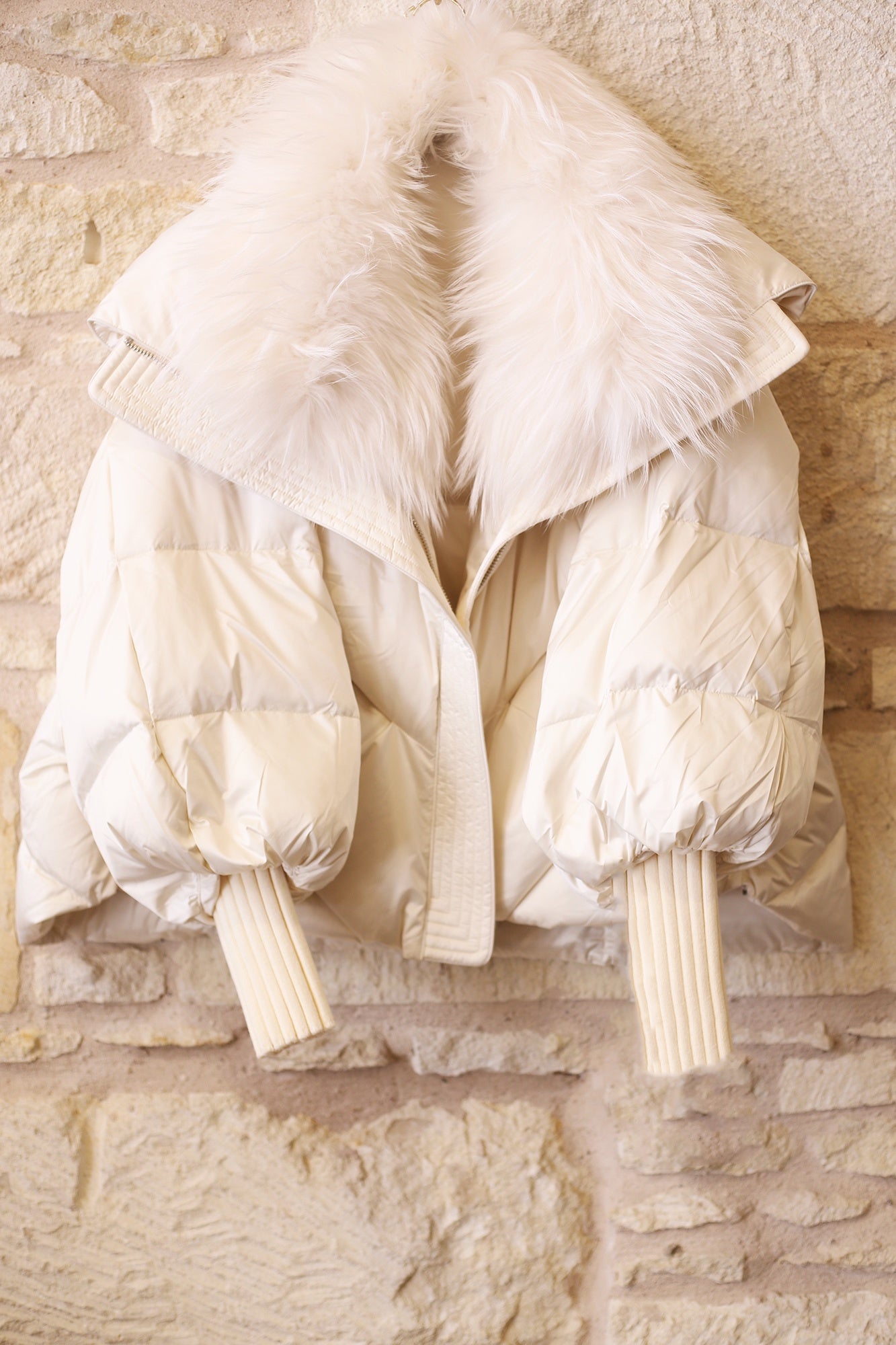 Goose Down Jacket w/Raccoon Fur