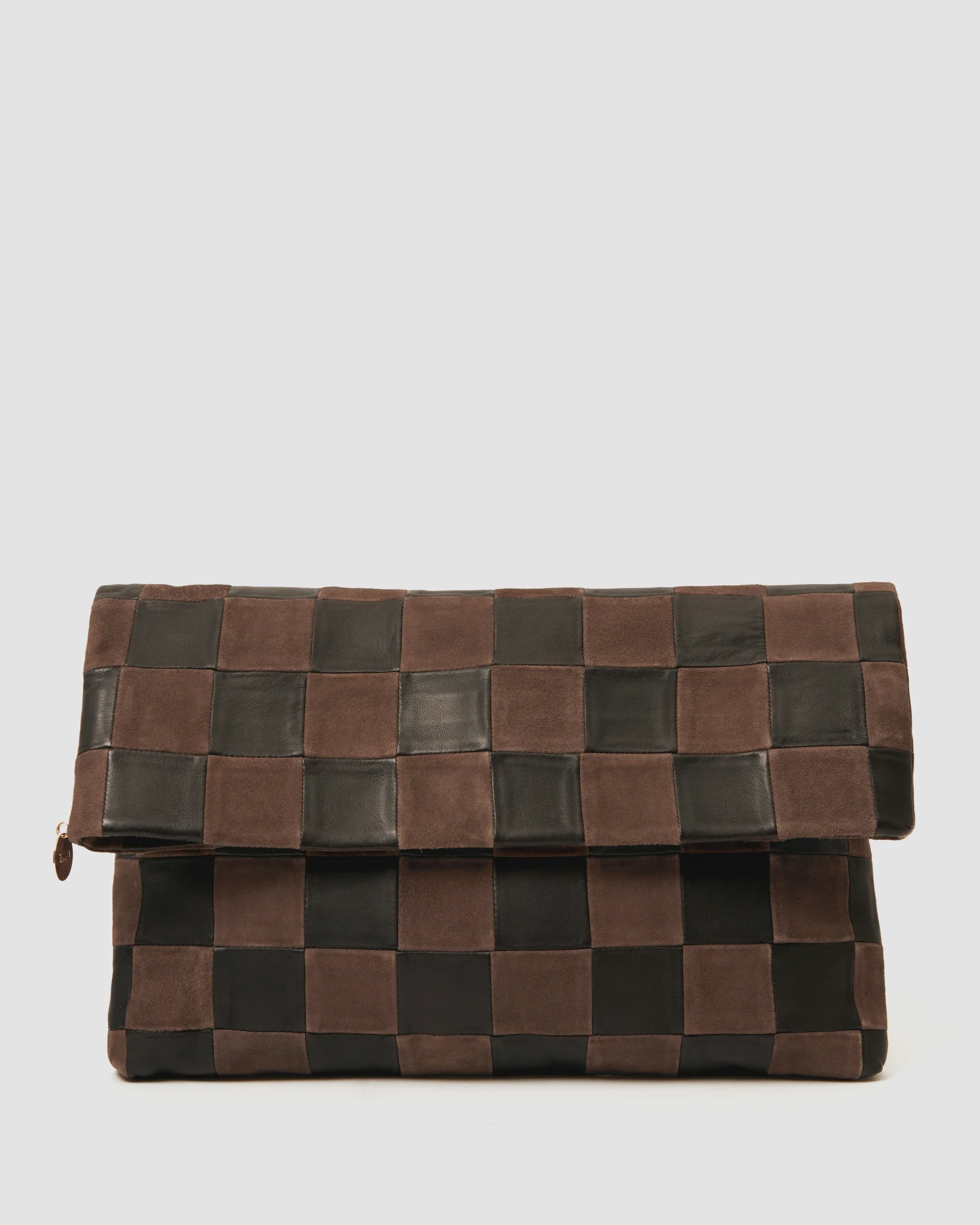 Carryall Clutch W/Tabs Black/Chocolate Oversized Checker