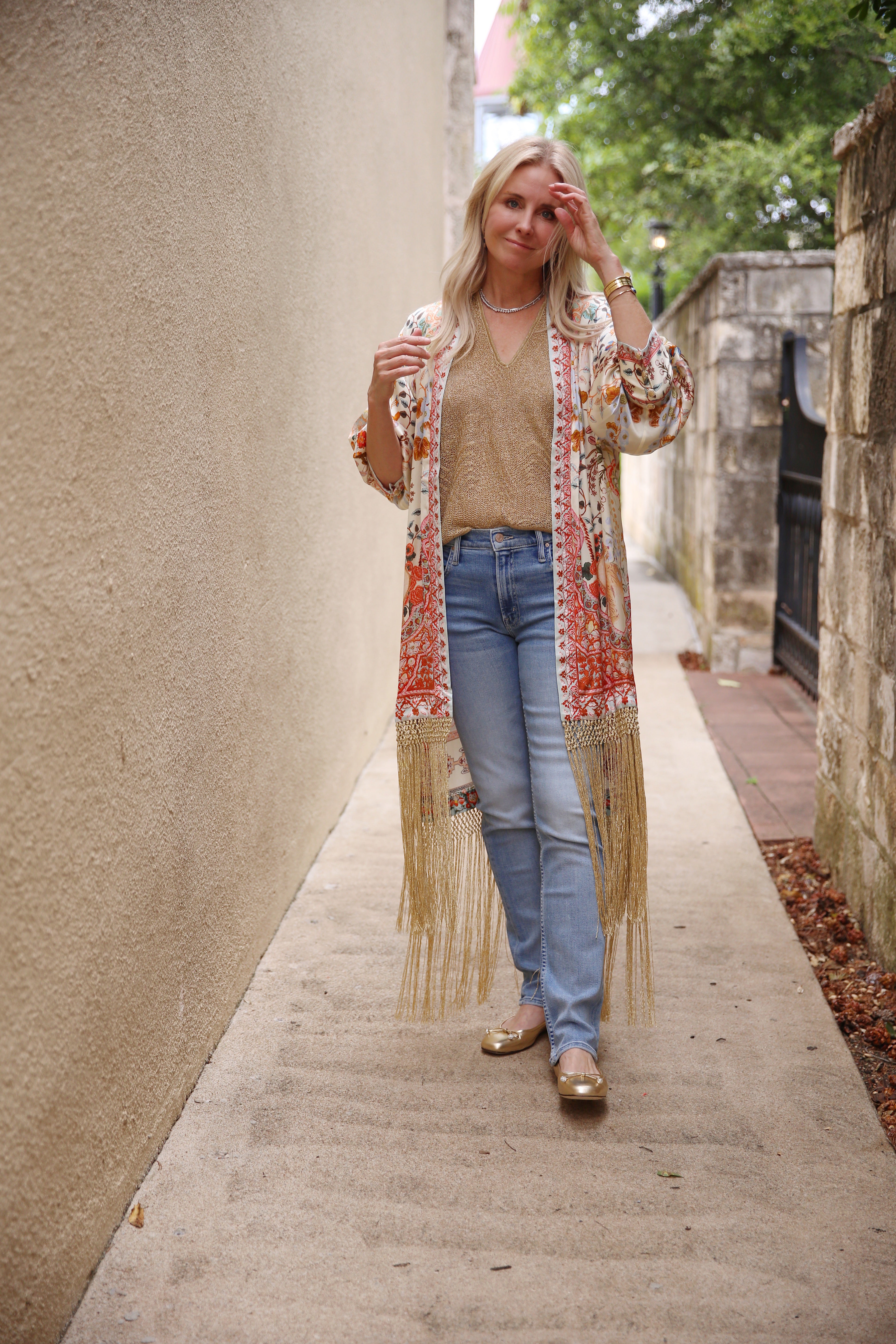 High Low Hem Layer With Cuff Silk Kimono In Honour Of Heirlooms