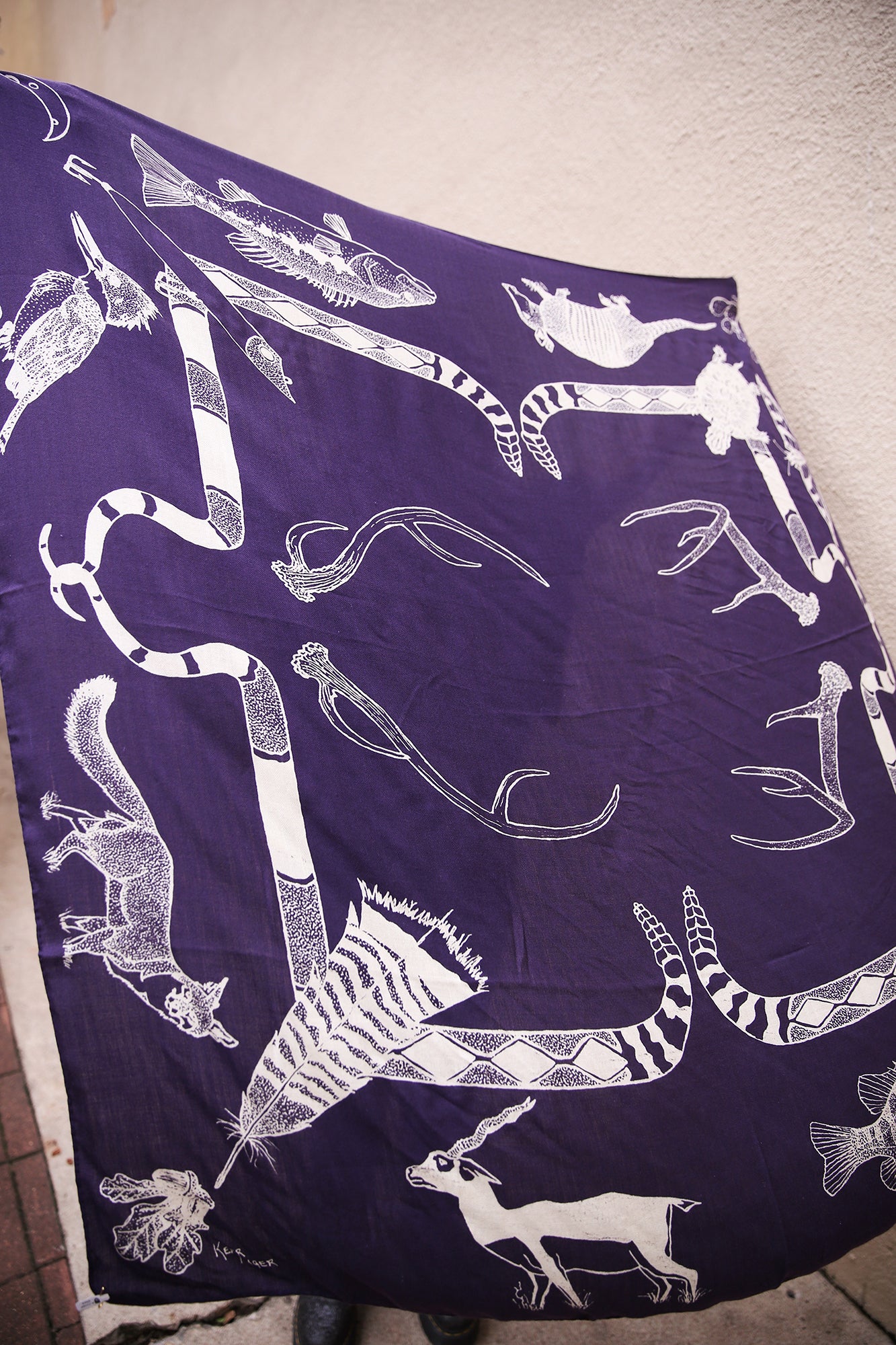 Hill Country After Midnight Cashmere Silk Shawl 54x54"