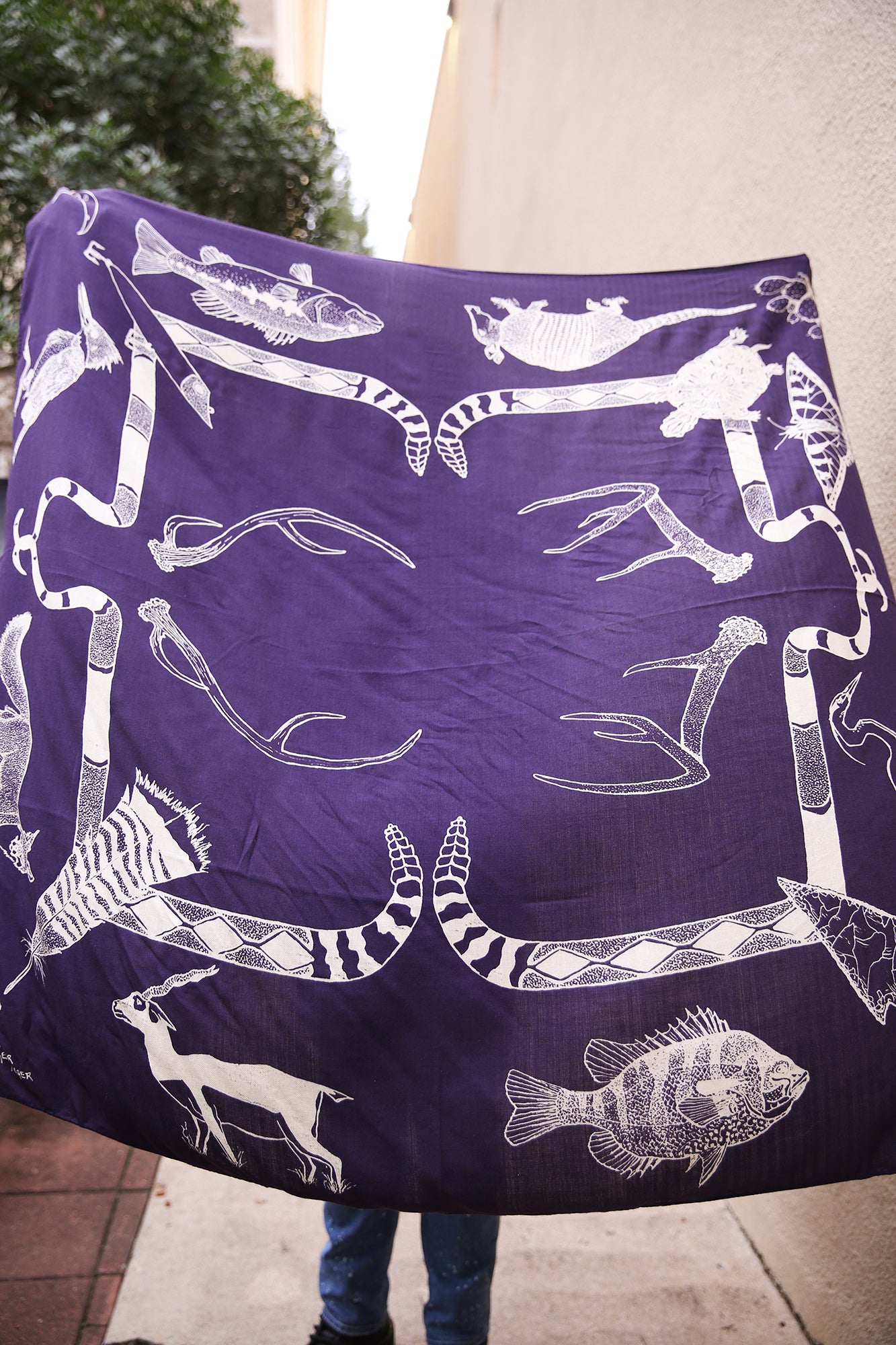 Hill Country After Midnight Cashmere Silk Shawl 54x54"