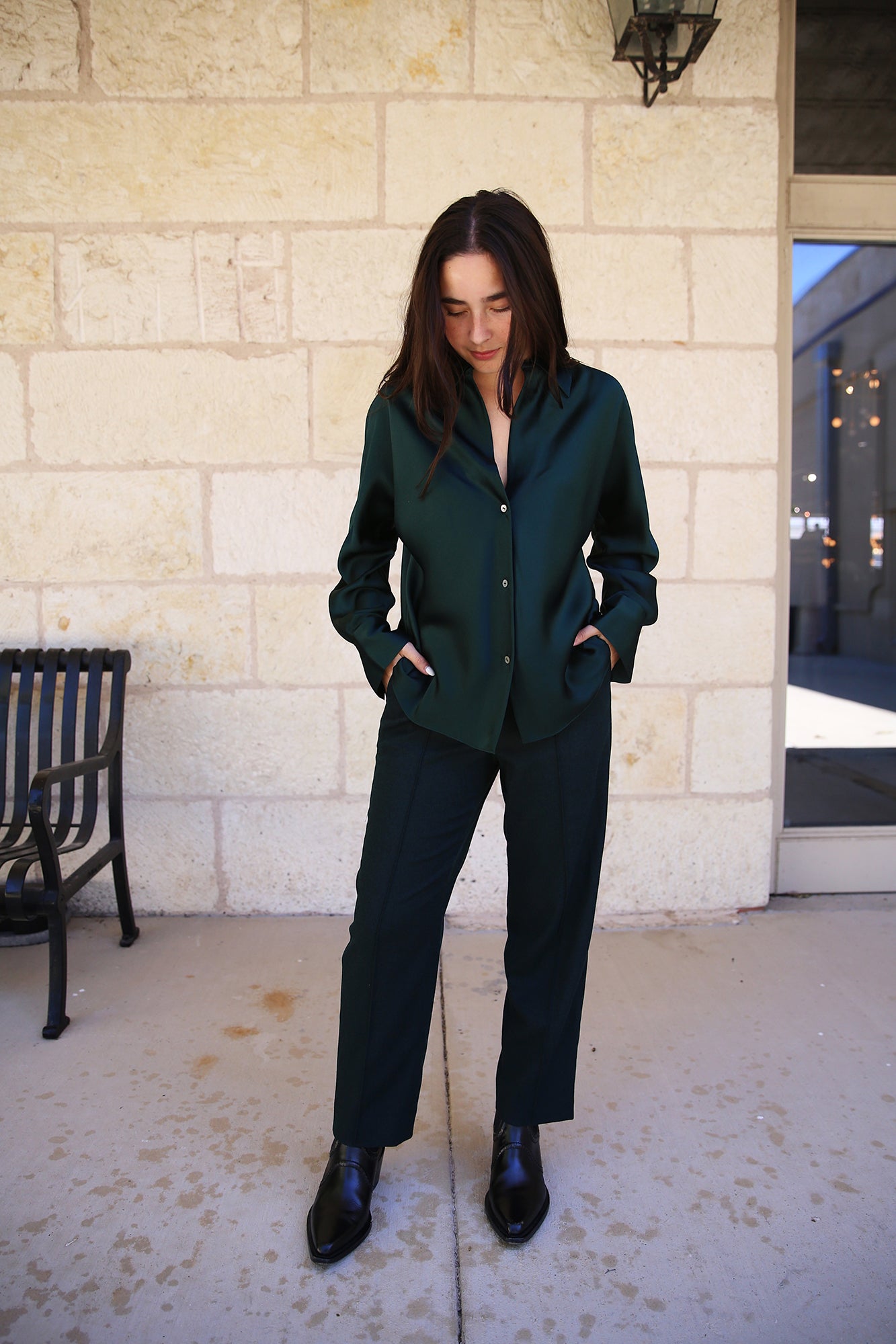 Italian Flannel Mid-Rise Easy Pull-On Pant Sea Onyx