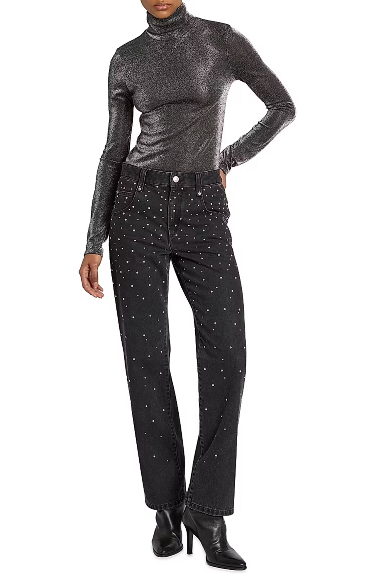 Jadia Festive Shiny Longsleeve Turtleneck