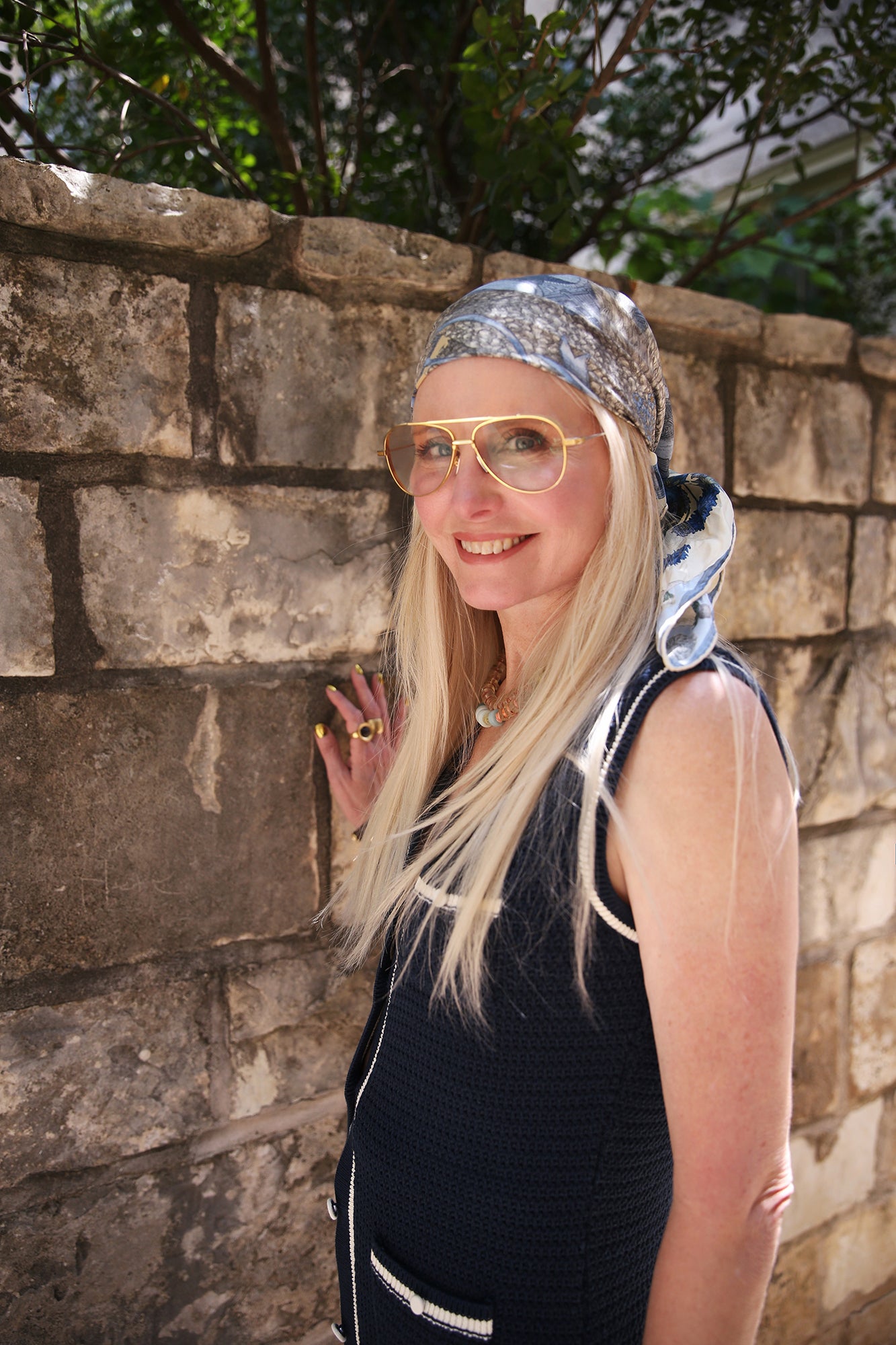 London Bridge is Falling Down 100% Silk Twill Scarf Square 90cm x 90cm