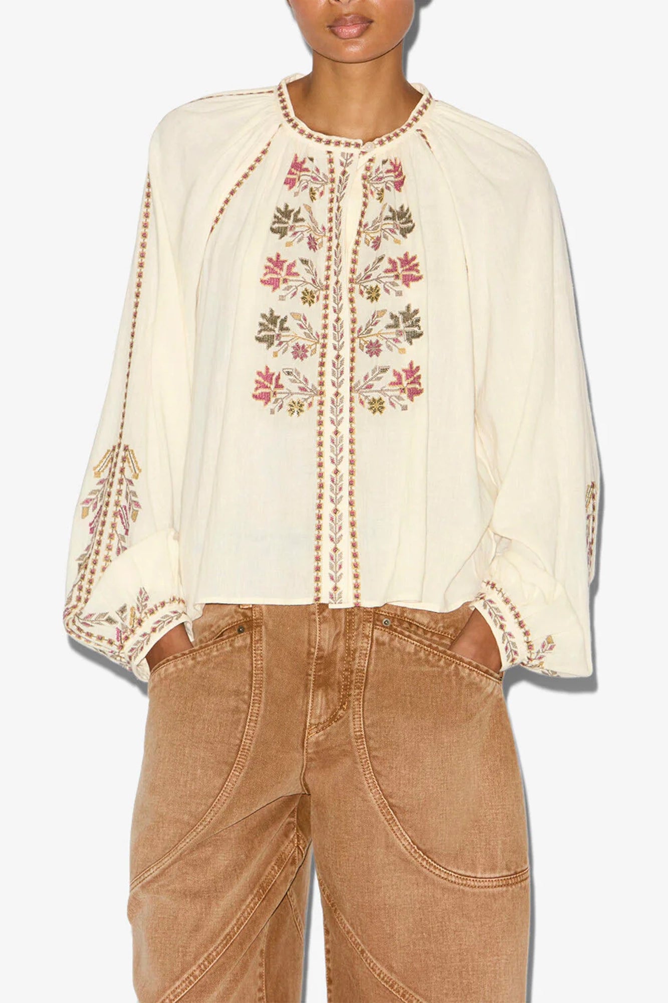 Lynne Embroidered Gauze Blouse