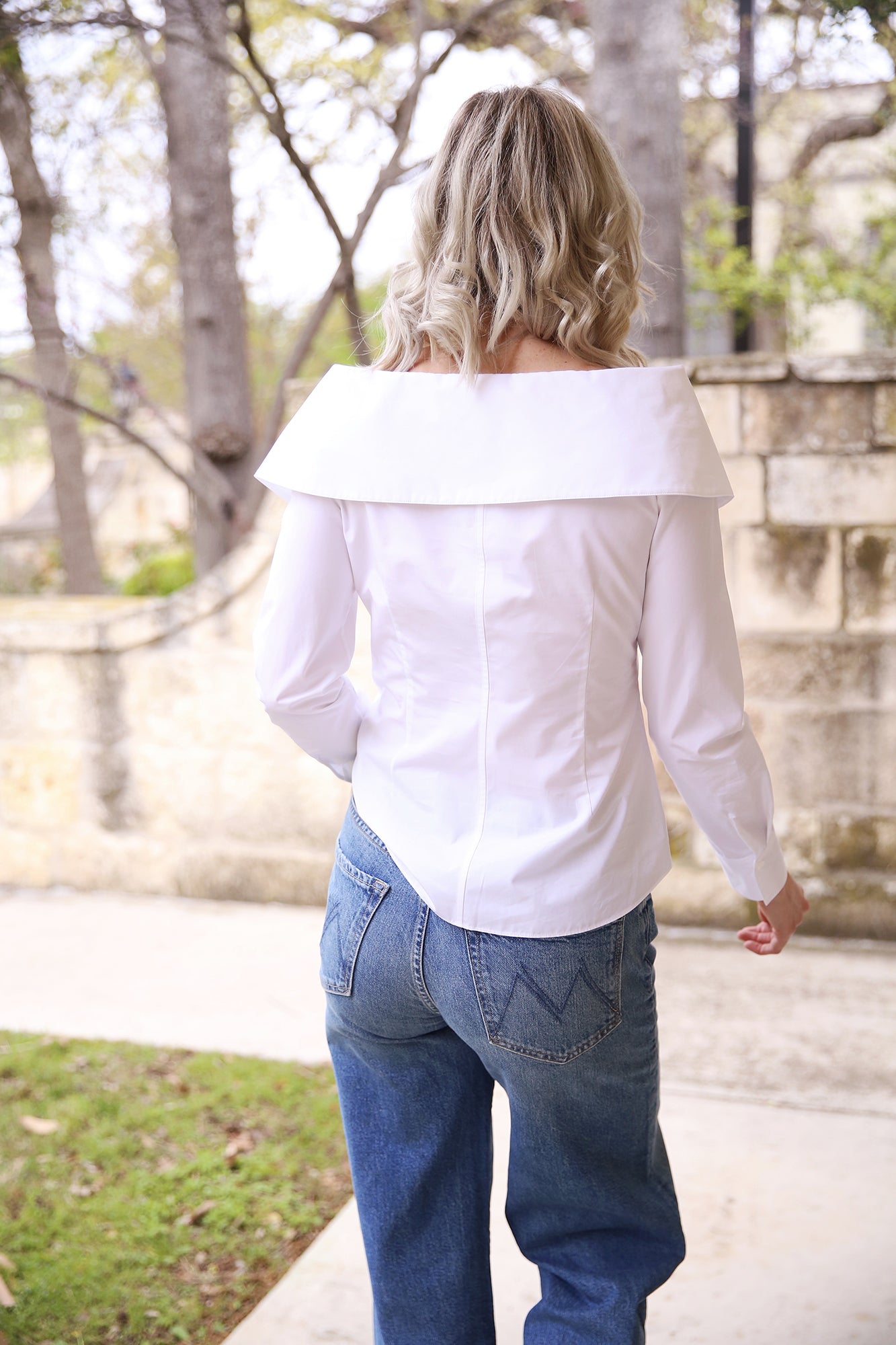 Organic Cotton Poplin Portrait Collar Shirt
