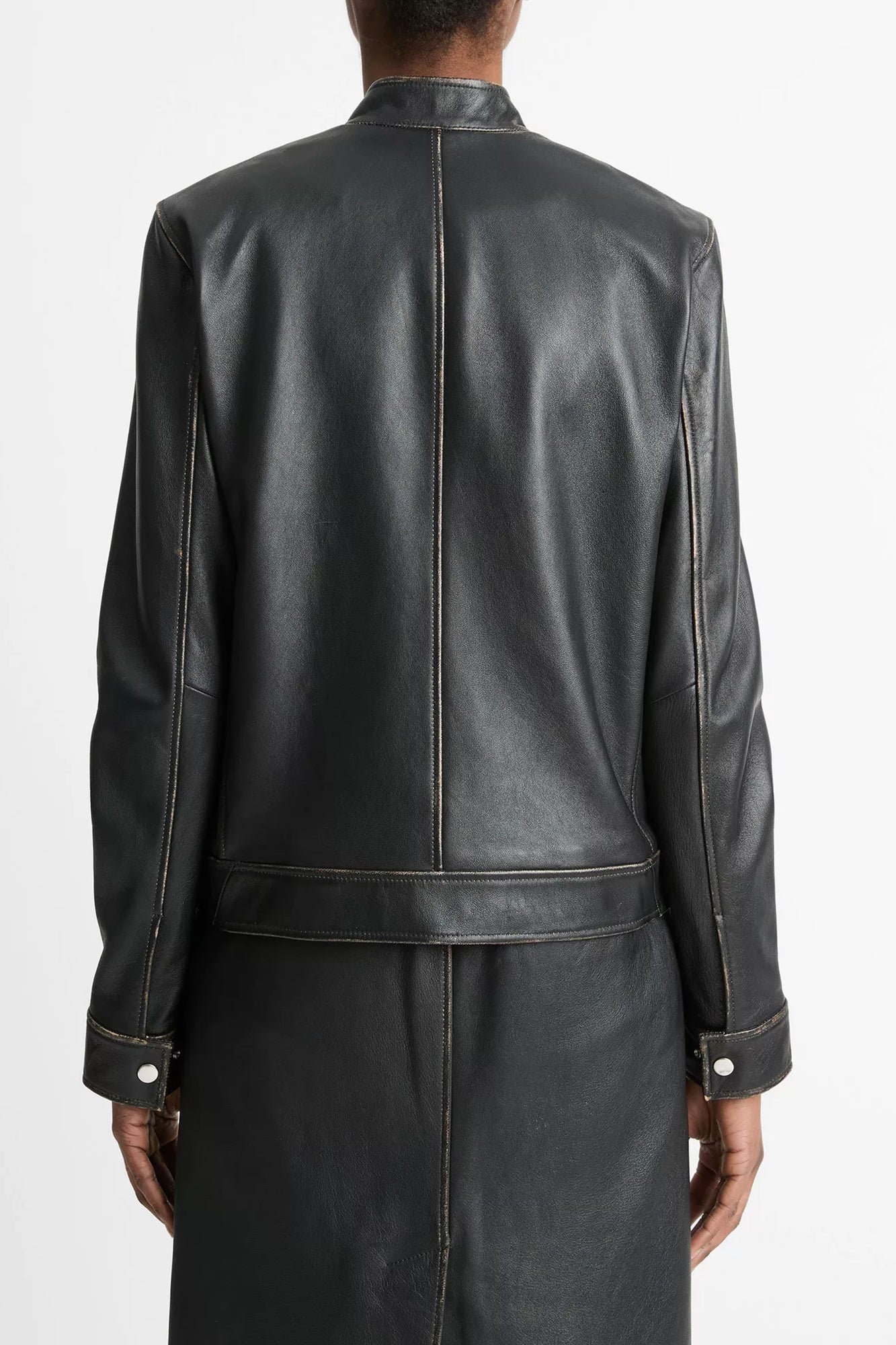 Leather Moto Jacket Vintage Black