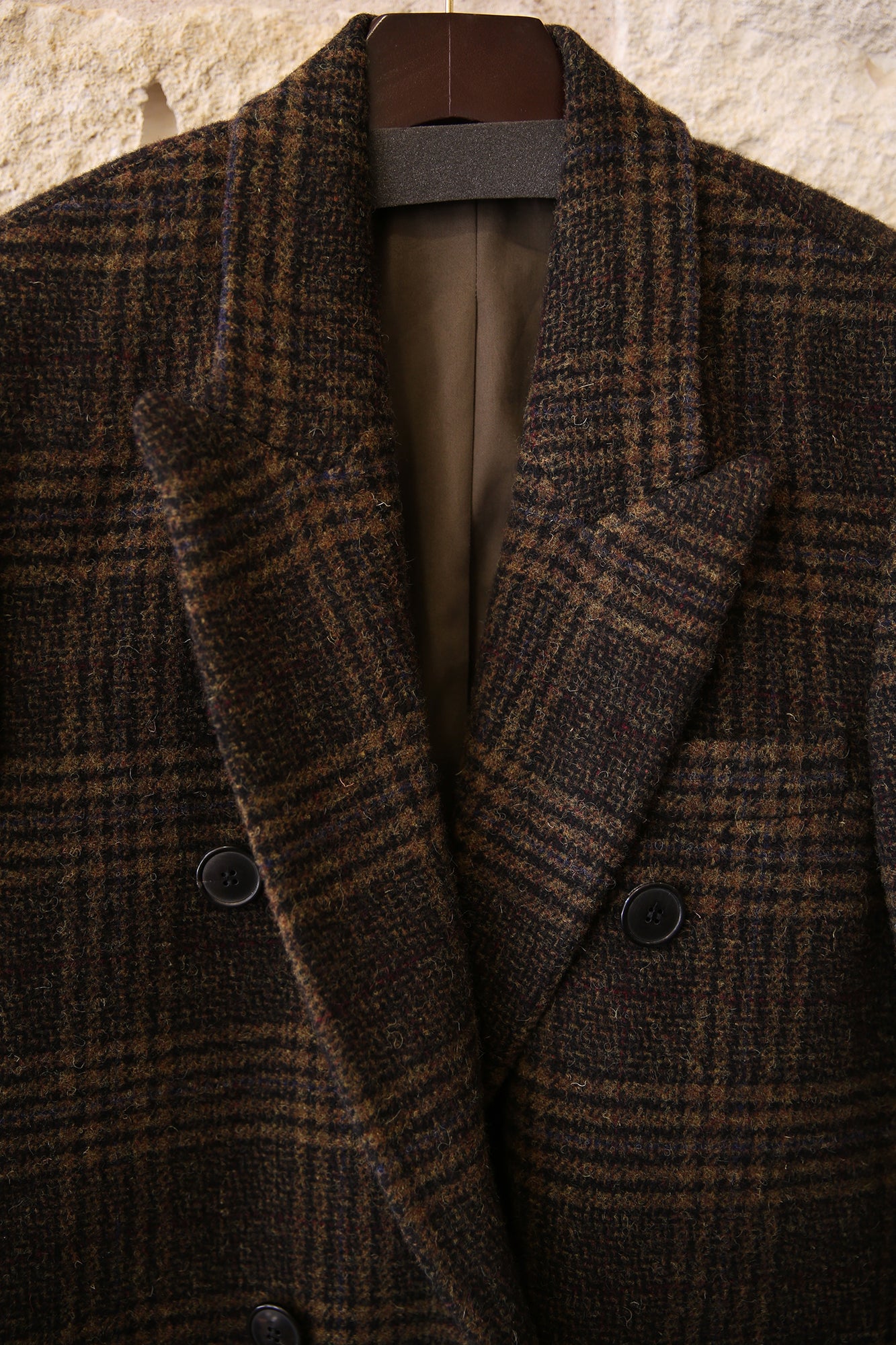 Lexana Long Checkered Wool Coat