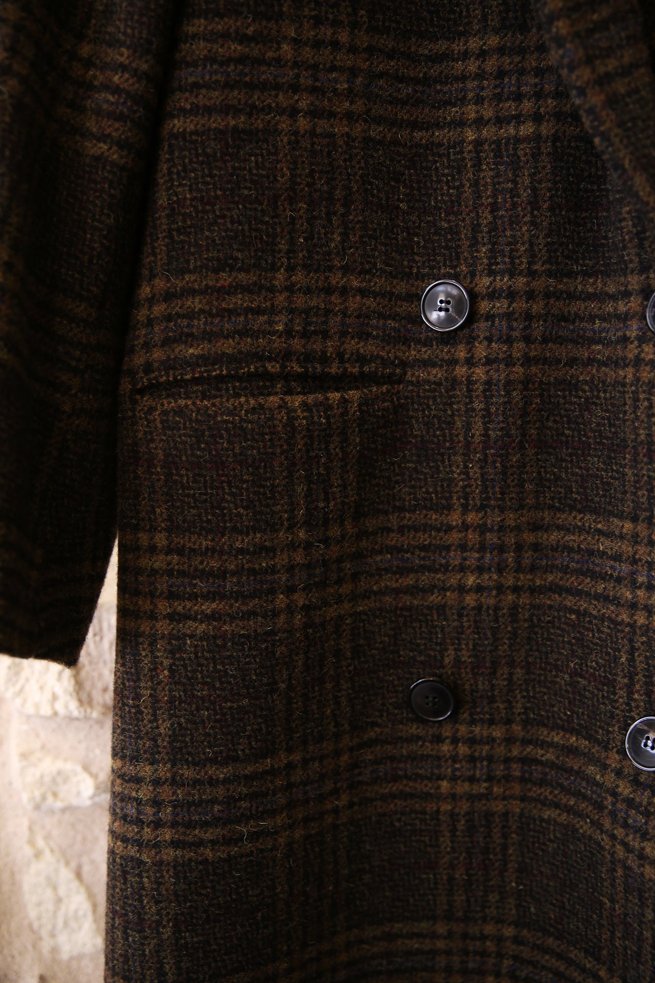 Lexana Long Checkered Wool Coat
