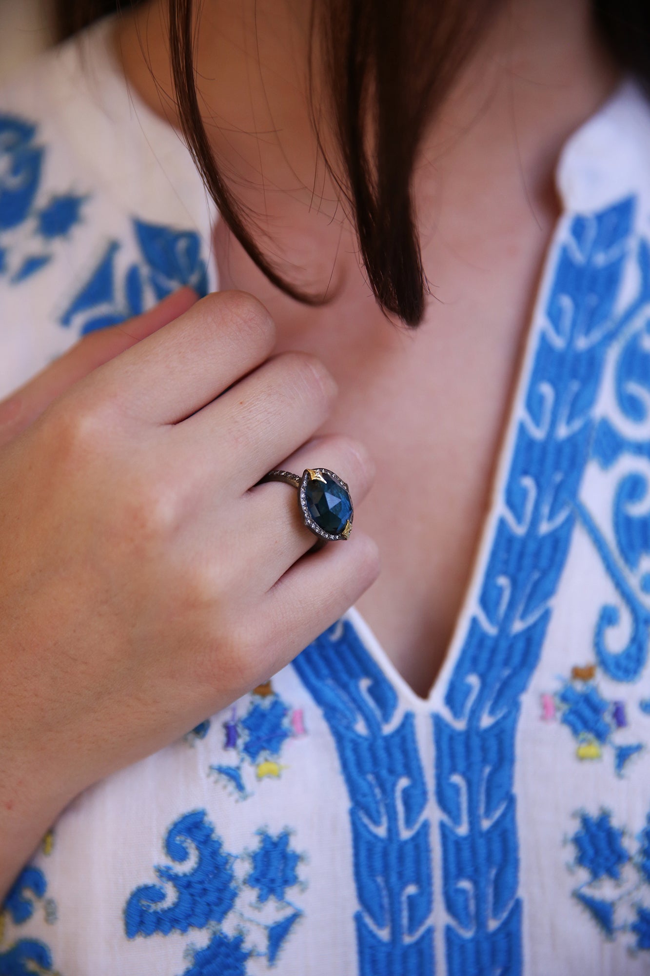 London Blue Topaz Crivelli Statement Ring