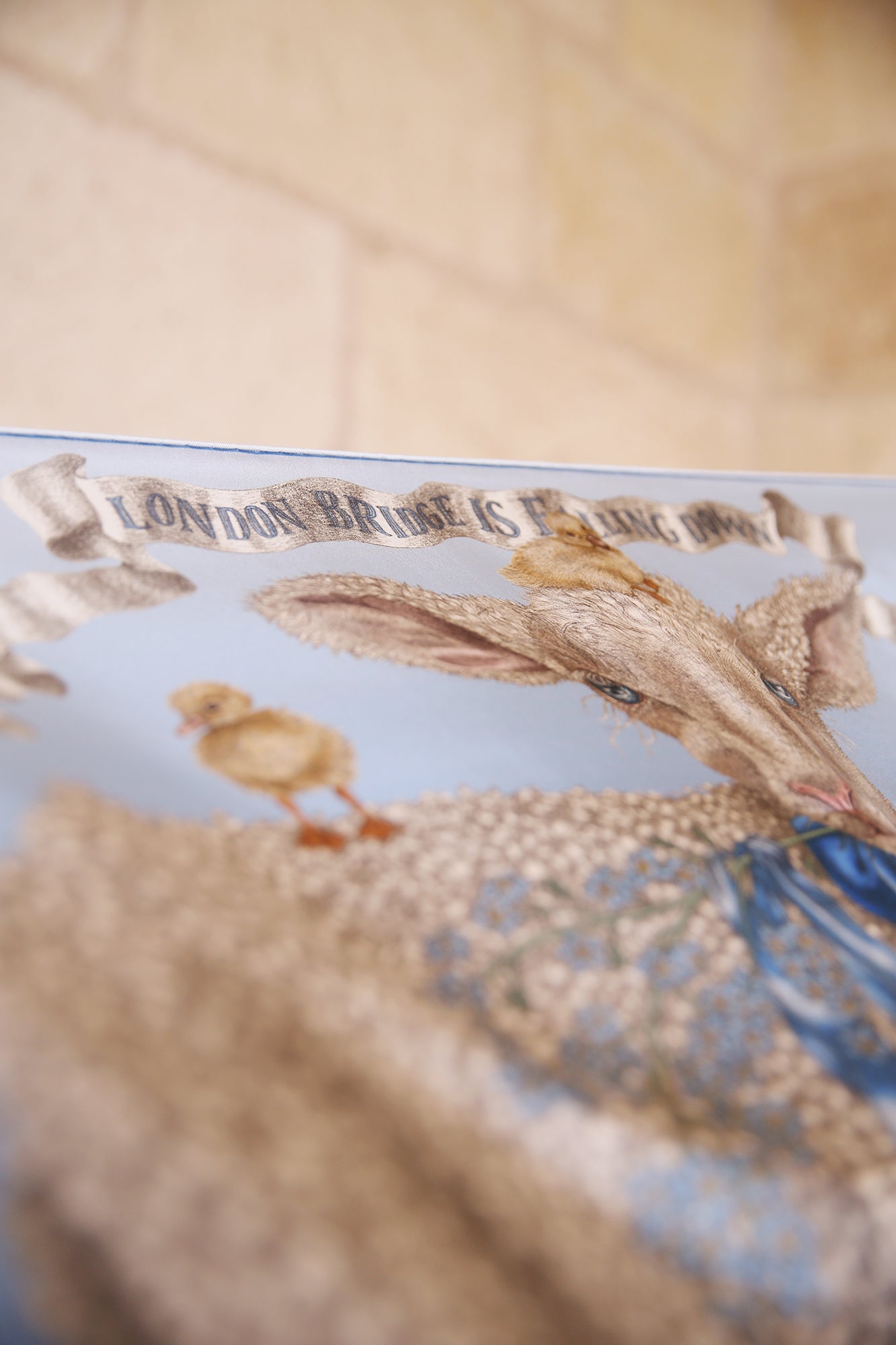 London Bridge is Falling Down 100% Silk Twill Scarf Square 90cm x 90cm