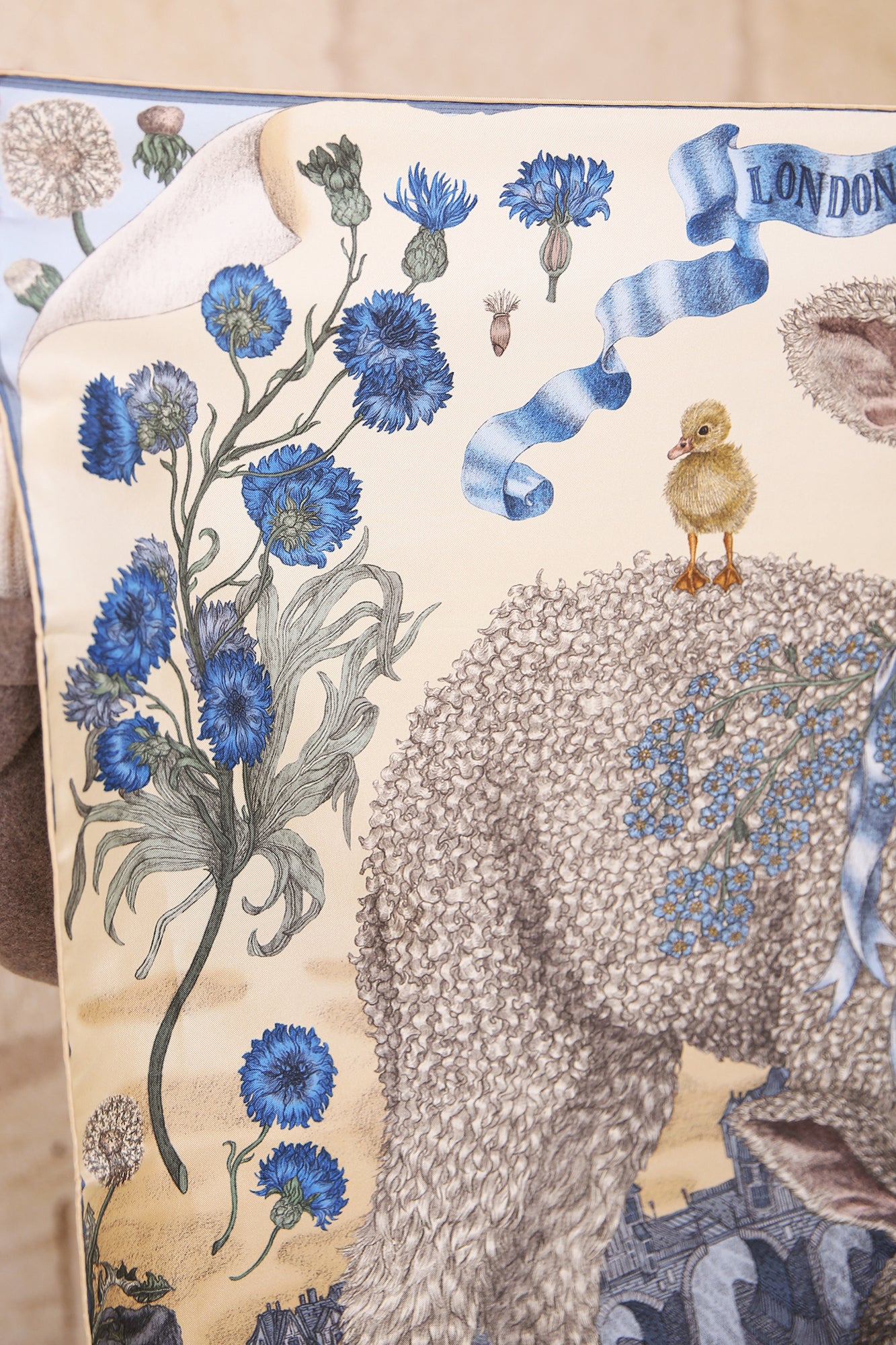 London Bridge is Falling Down 100% Silk Twill Scarf Square 90cm x 90cm