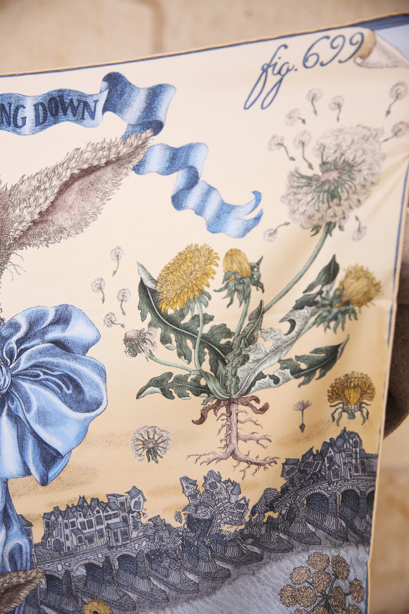 London Bridge is Falling Down 100% Silk Twill Scarf Square 90cm x 90cm