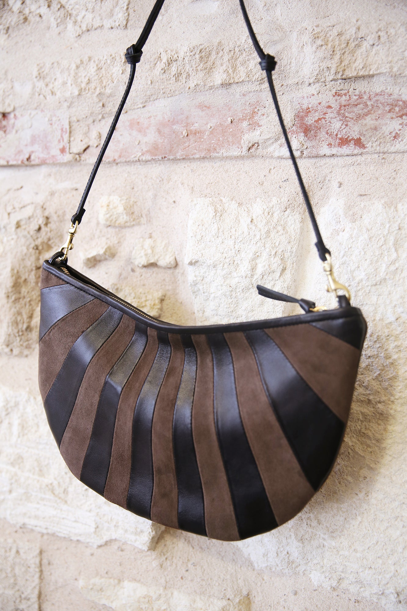 Lune Black/Chocolate Sunburst Mini Bag