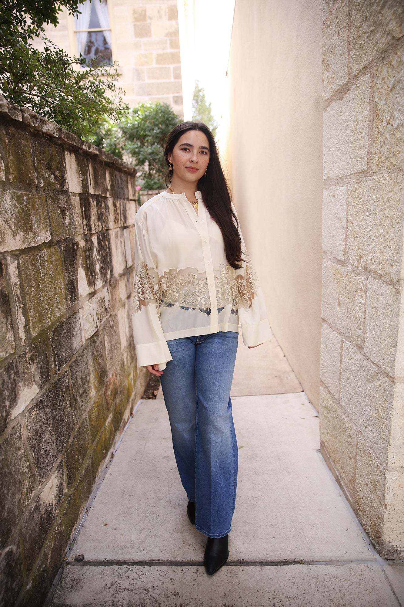 Mellado Remy Lace Detail Blouse